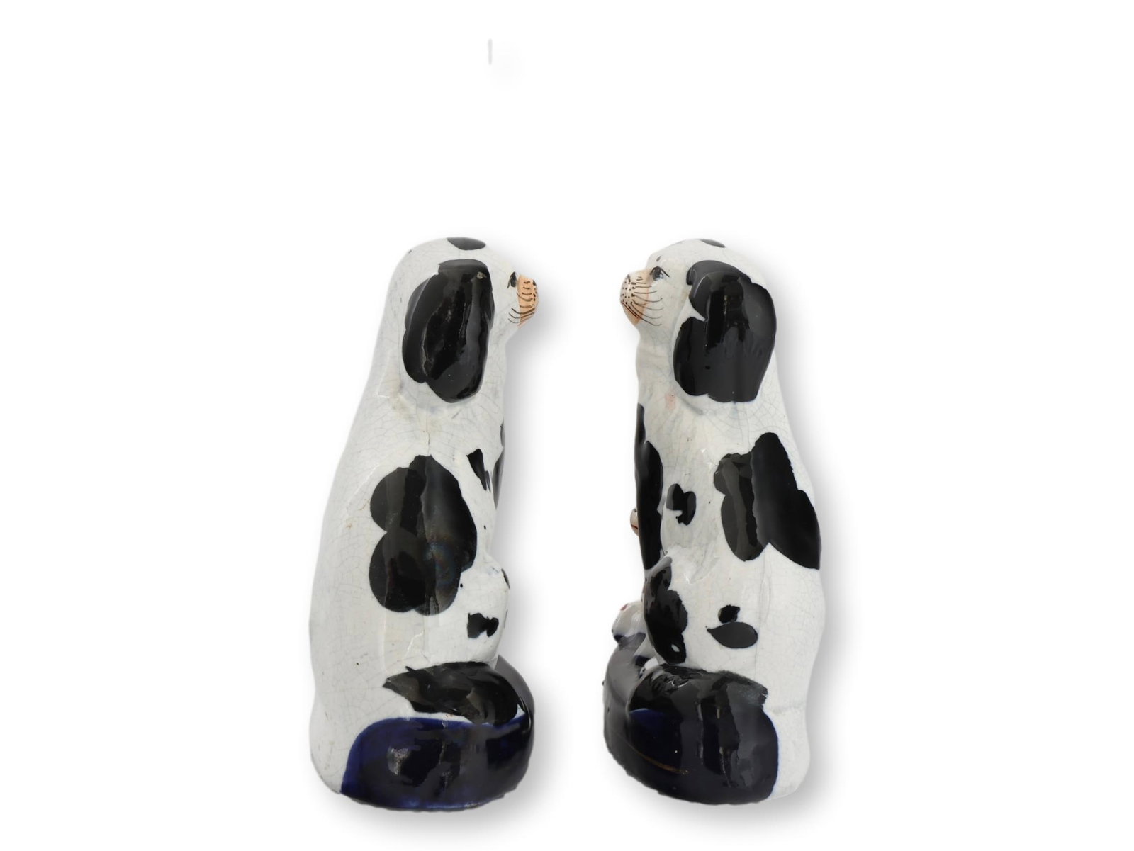 19th Century Staffordshire King Charles Dogs W/Pups - 3