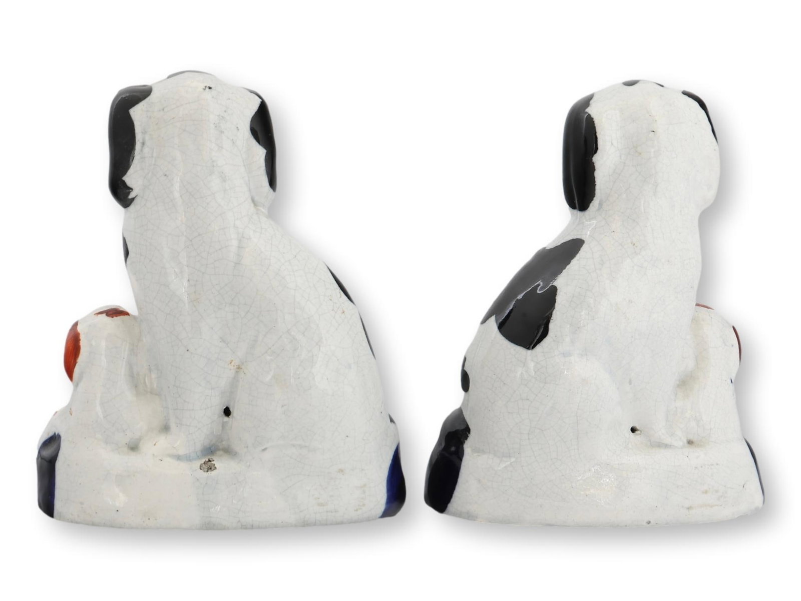 19th Century Staffordshire King Charles Dogs W/Pups - 6