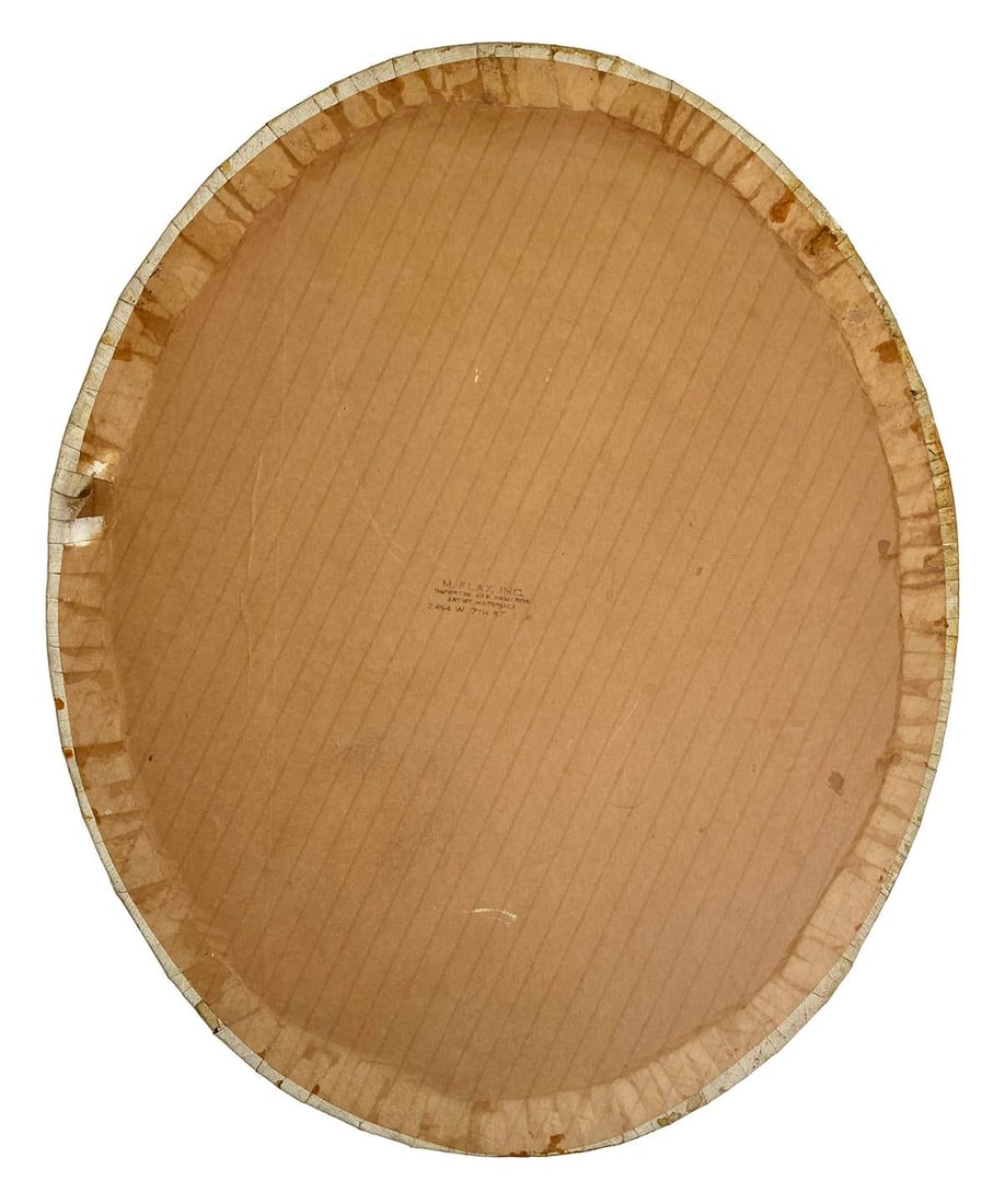 Antique Oval Floral Oil Painting - 7