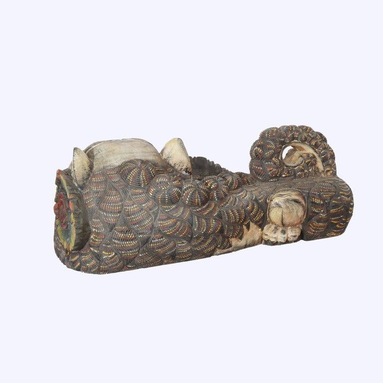 20th Century Large Chinese Polychromed Carved Wood Foo Dogs - a Pair - 8