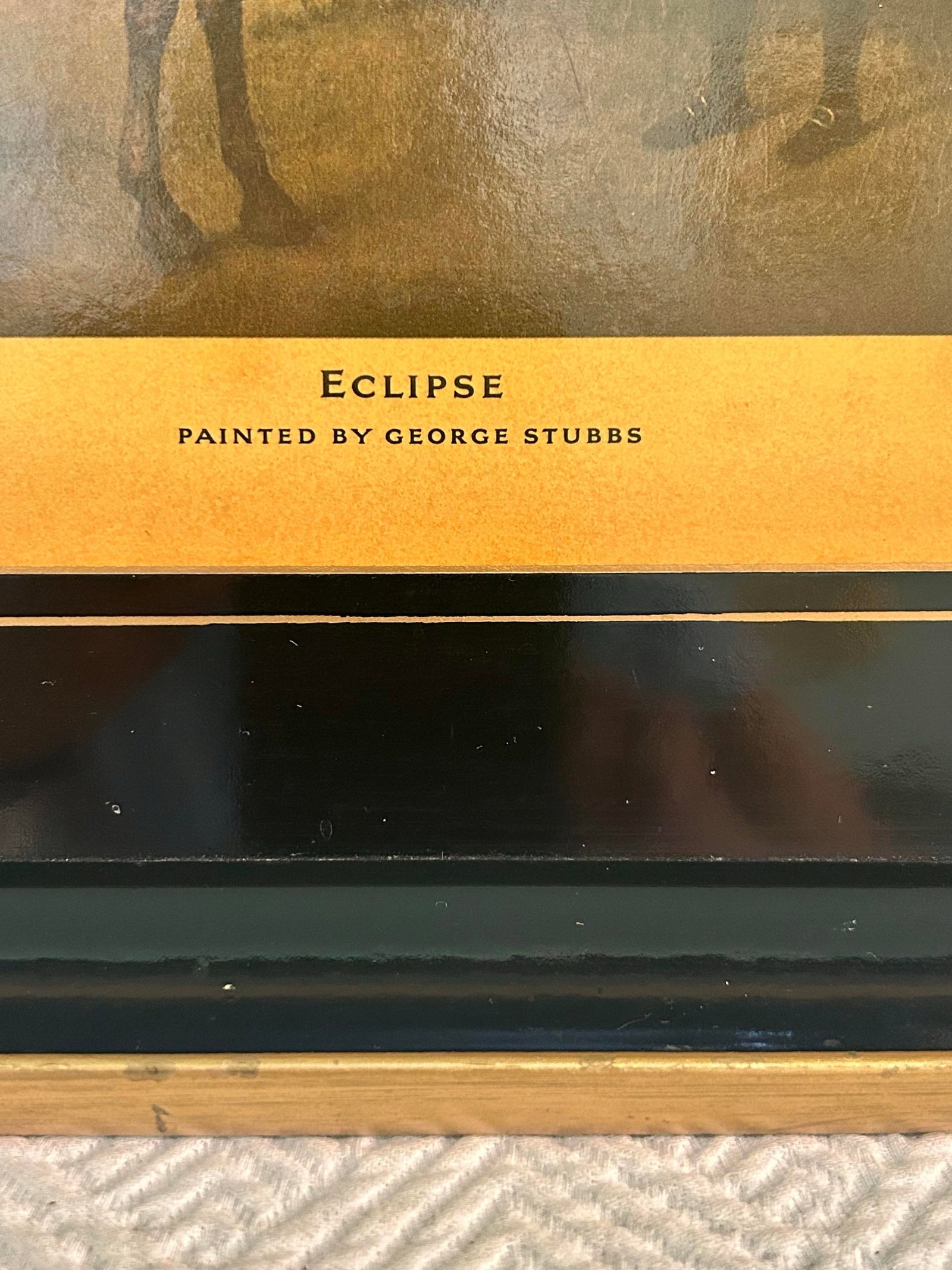 Vintage Abercrombie & Fitch English Black Lacquer Wood Serving Tray With George Stubbs "Eclipse" - 6