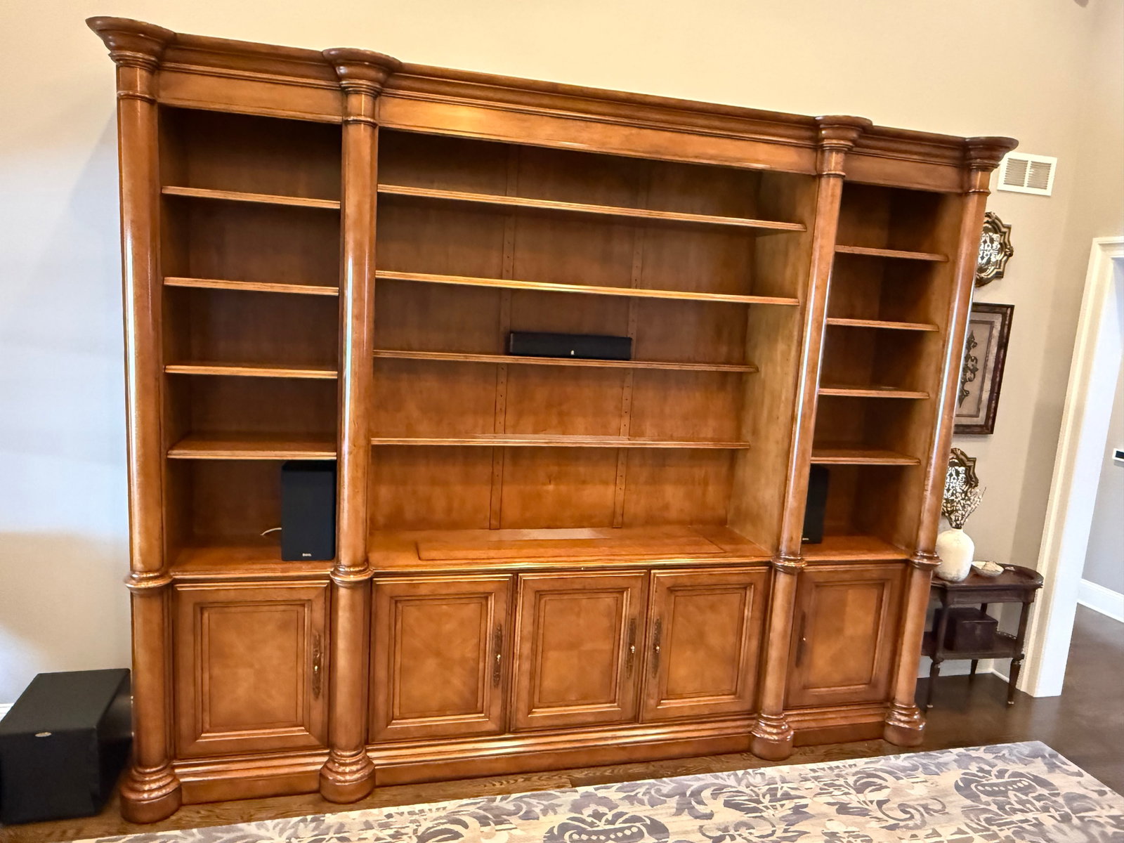 Century Furniture Traditional European Style Pecan Wood Finish Entertainment Center - 2