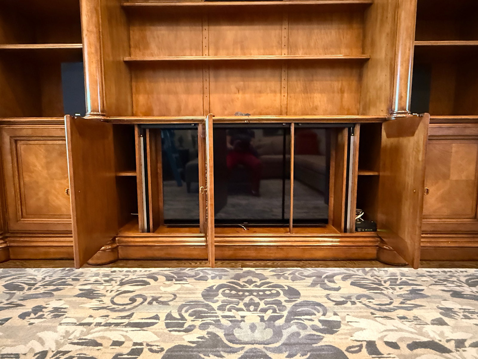 Century Furniture Traditional European Style Pecan Wood Finish Entertainment Center - 3