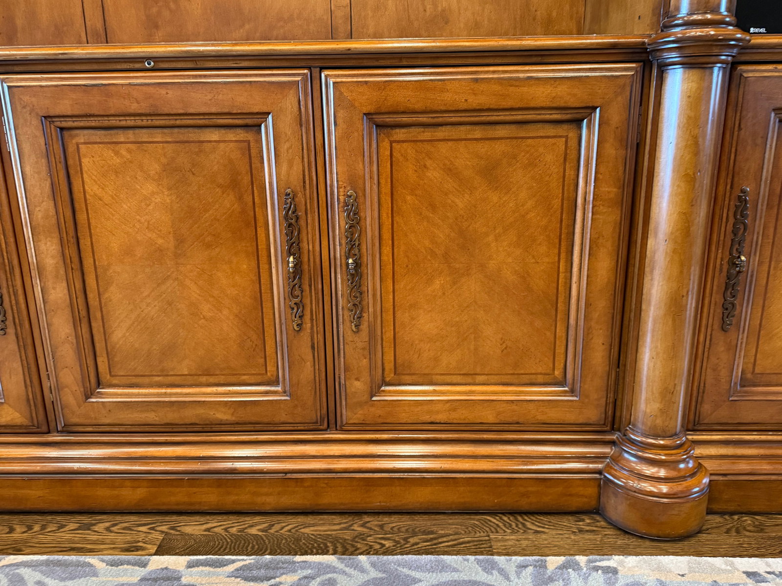 Century Furniture Traditional European Style Pecan Wood Finish Entertainment Center - 7