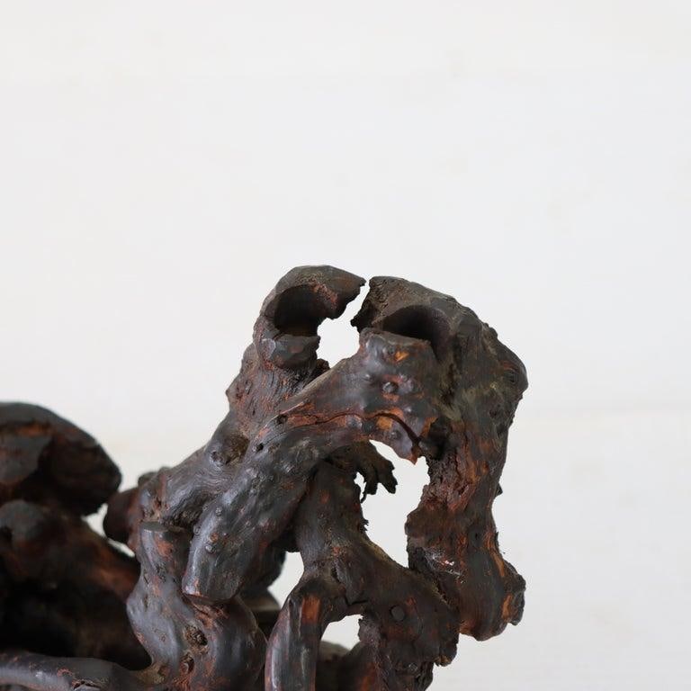 Chinese Carved Wood Folklore Figure With Wood Base 19thC - Set of 2 - 6