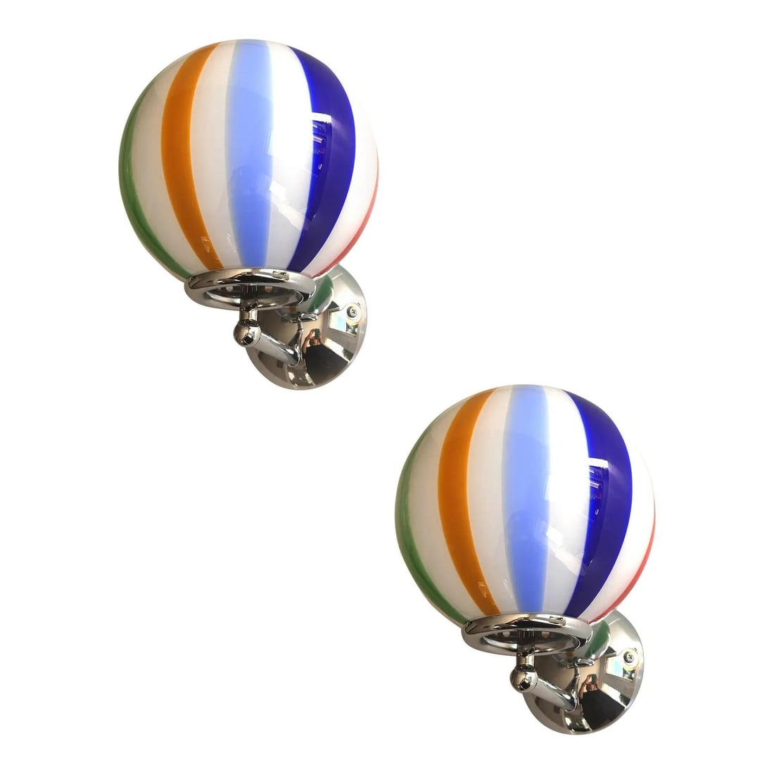 Contemporary Modern Multicolor Murano Glass "Rods" Wall Lamps – Lot of 4 - 2