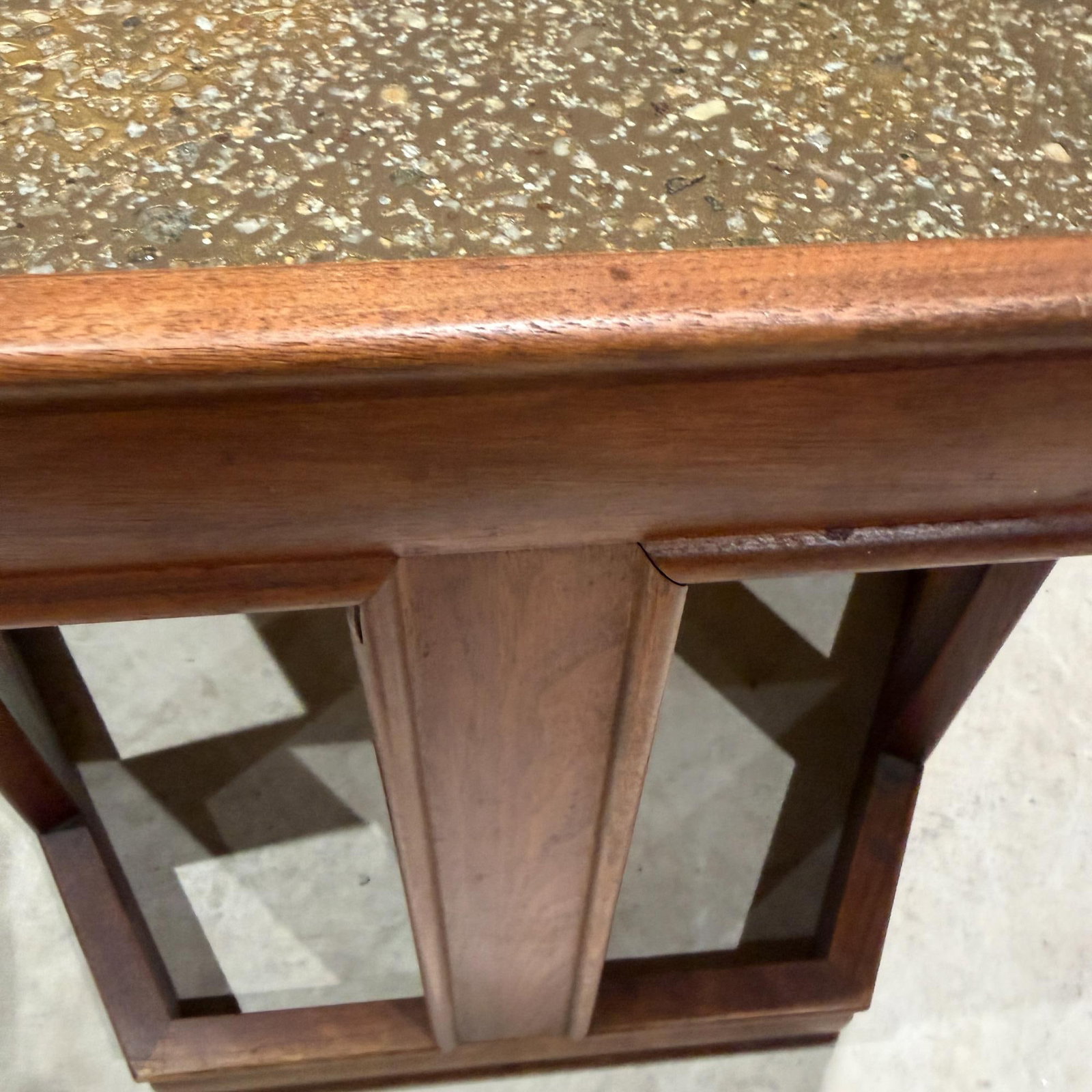 John Keal for Brown Saltman Hexagonal Pair Side Table Walnut Enamel - 7