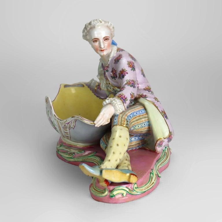 1880 Sevres Attr. Bisque Porcelain Figural Sweetmeat Dish - 4