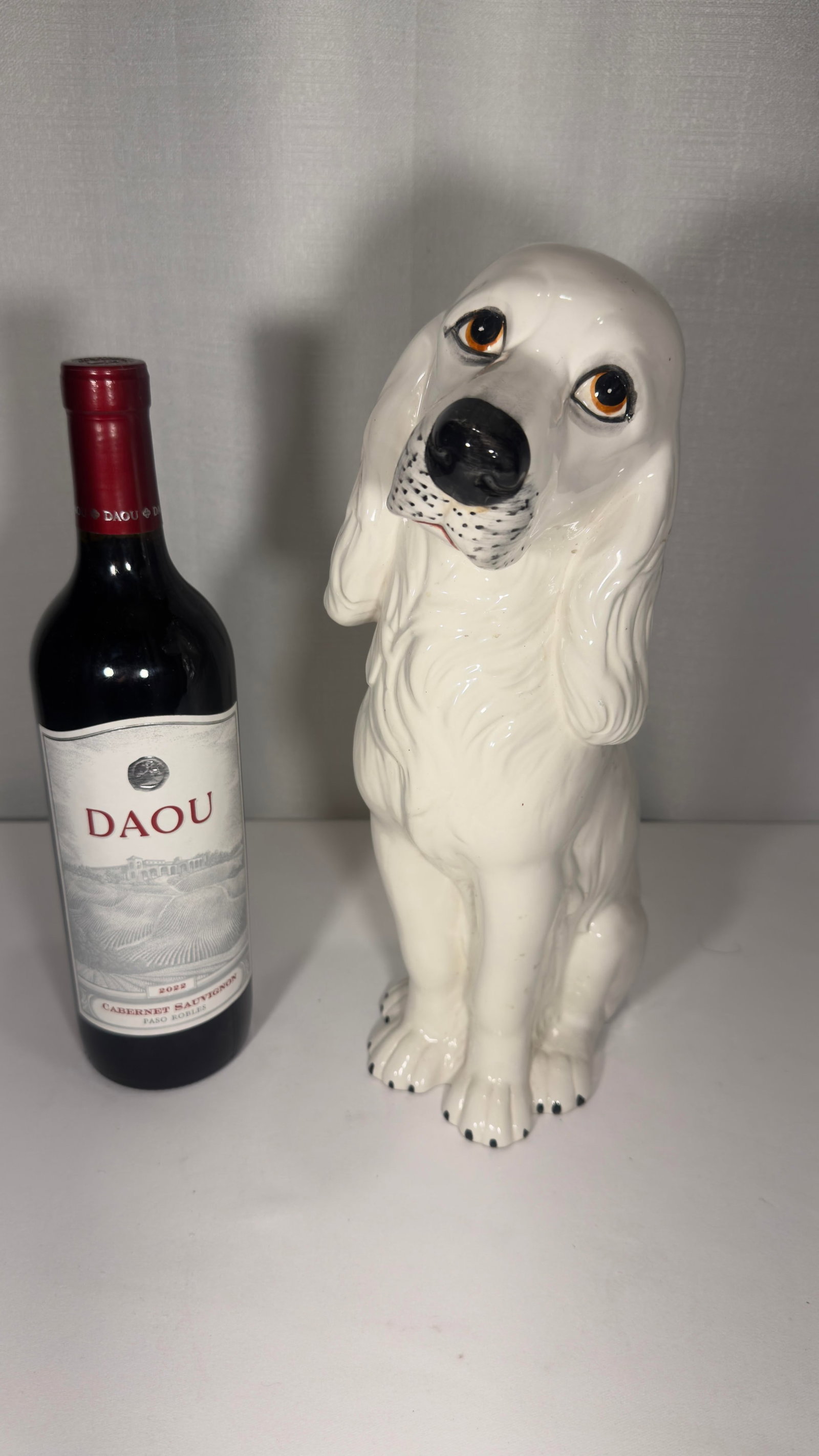 1970s Hollywood Regency Italian Life-Size Ceramic Cocker Spaniel Statue - Dorothy Draper Style - 3