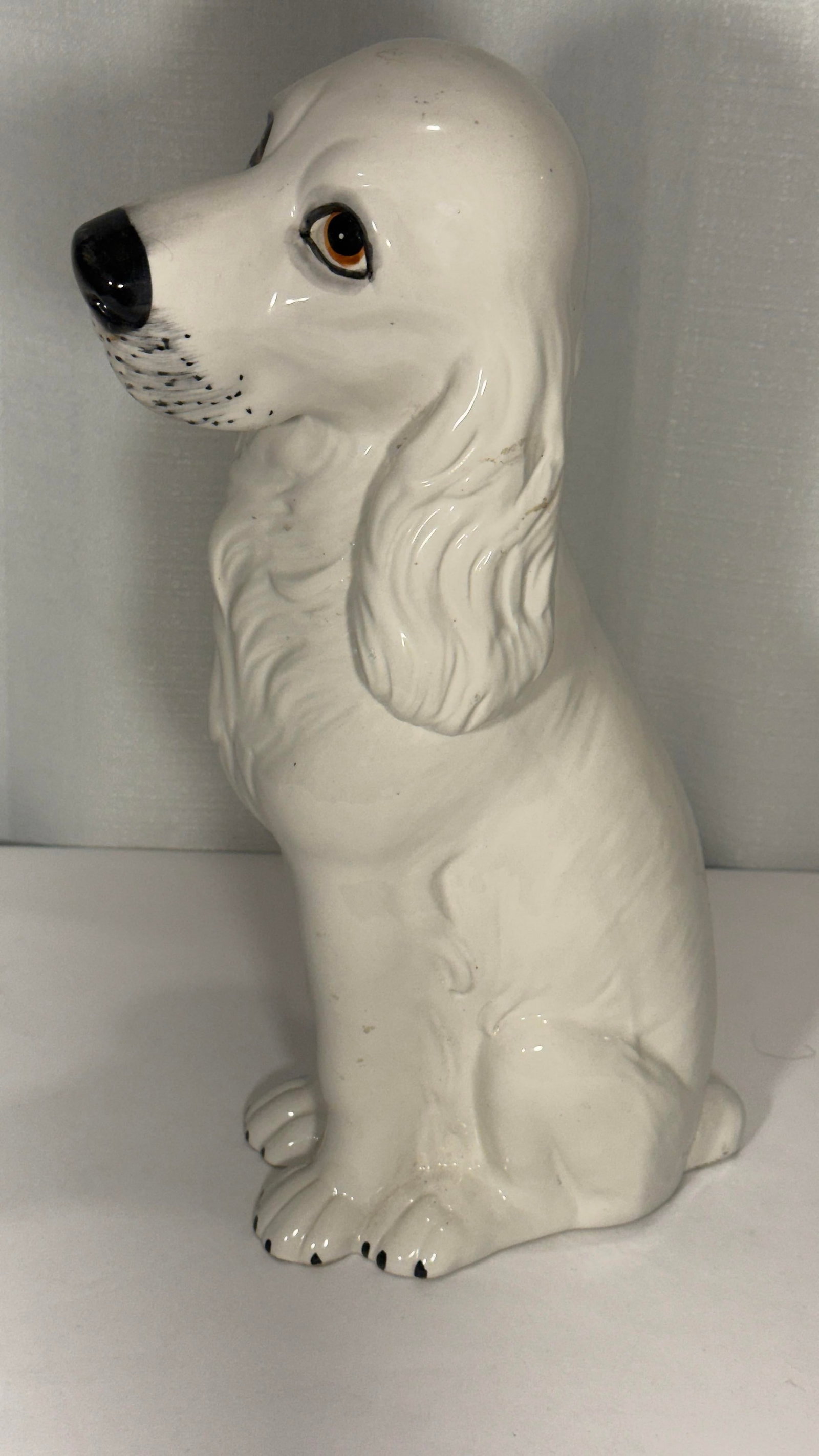 1970s Hollywood Regency Italian Life-Size Ceramic Cocker Spaniel Statue - Dorothy Draper Style - 5