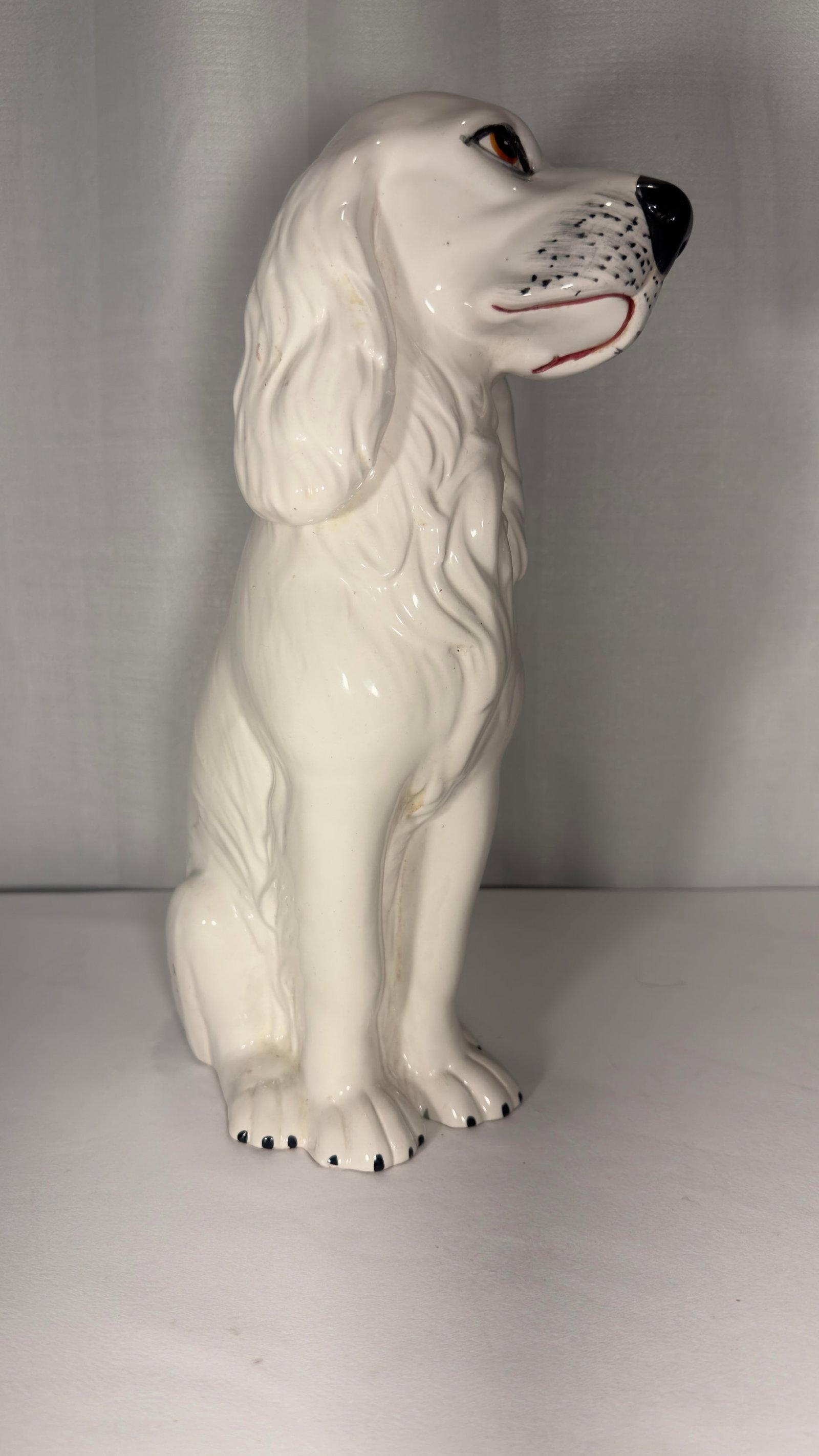 1970s Hollywood Regency Italian Life-Size Ceramic Cocker Spaniel Statue - Dorothy Draper Style - 6