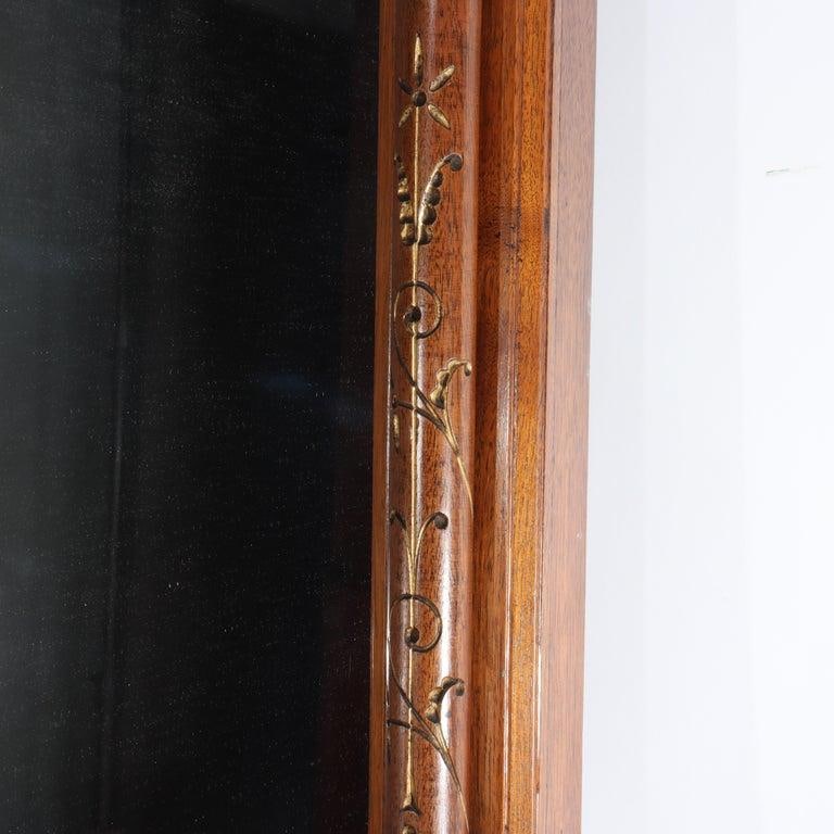Eastlake Aesthetic Walnut Burl Hall Mirror Gilt Highlights C1870 - 13