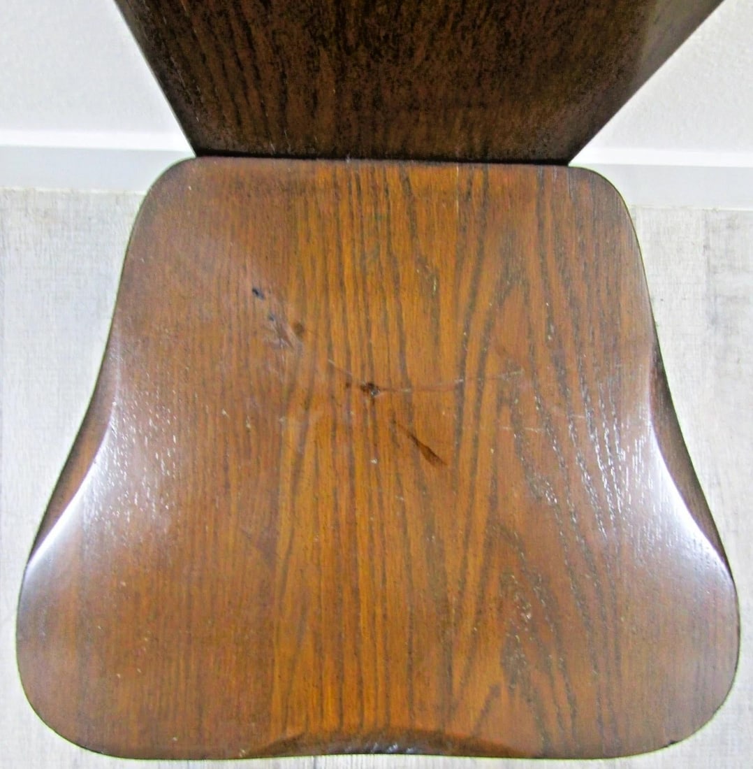 Antique American 1910s Pine Keyhole Dining Chair Side Chair - 11