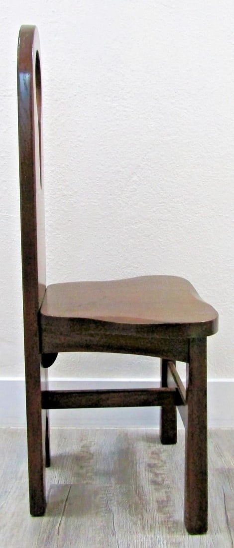 Antique American 1910s Pine Keyhole Dining Chair Side Chair - 4