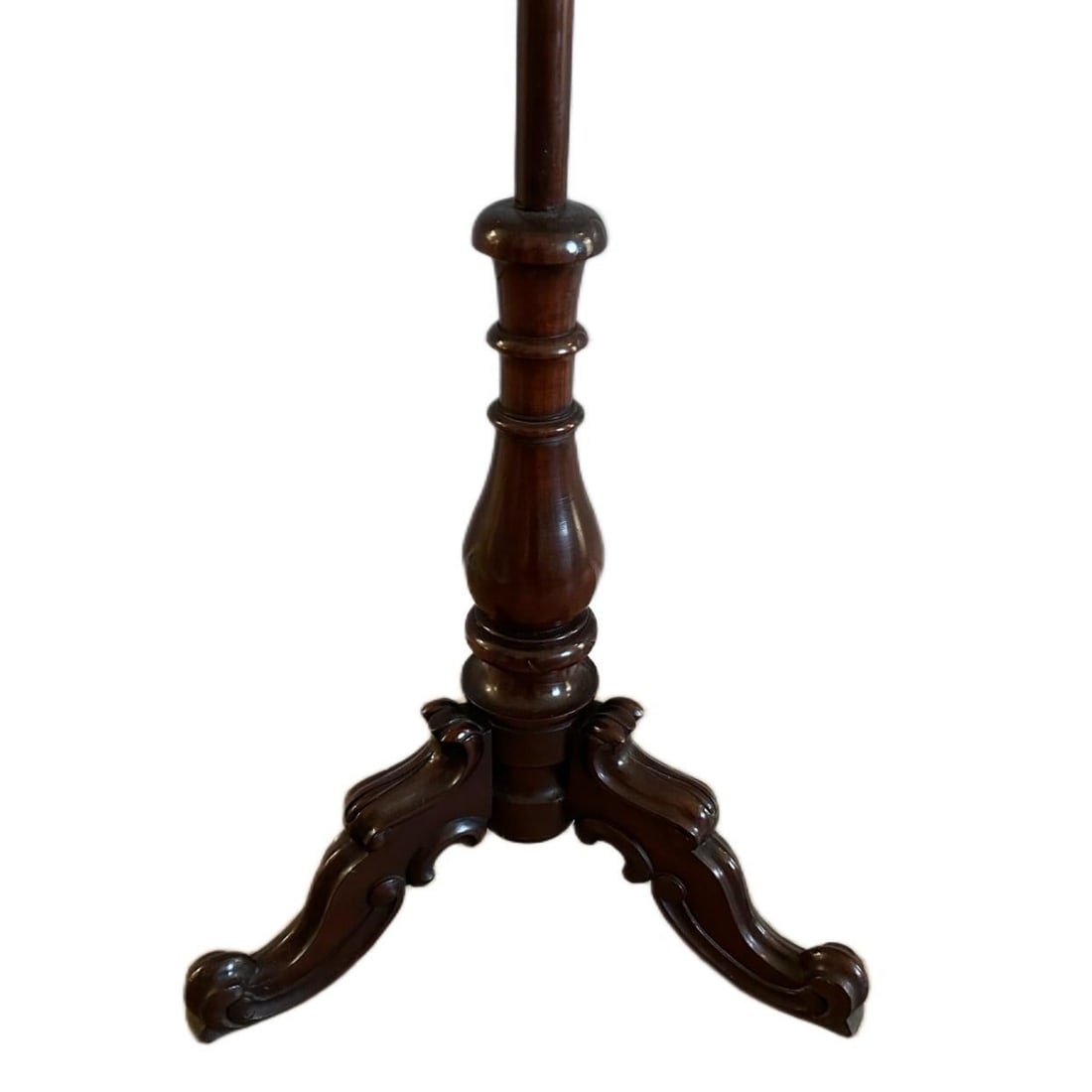 Antique Victorian c.1850s Carved Rosewood Embroidered Silk Fireplace Pole Screen - 7
