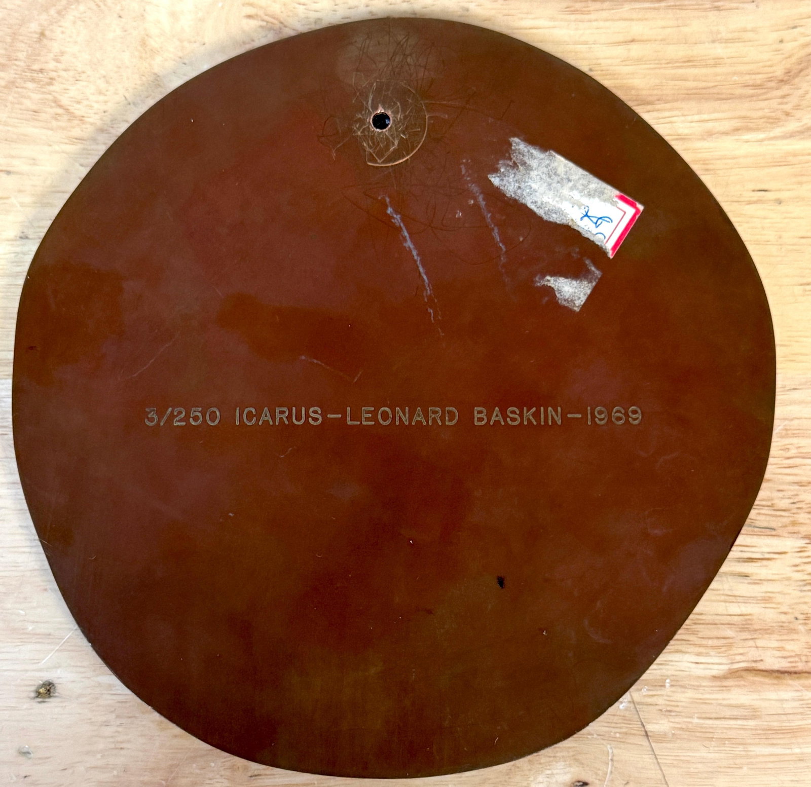 Leonard Baskin, Icarus, Numbered 3/250, Cast Bronze Wall Plaque, 1969 - 13