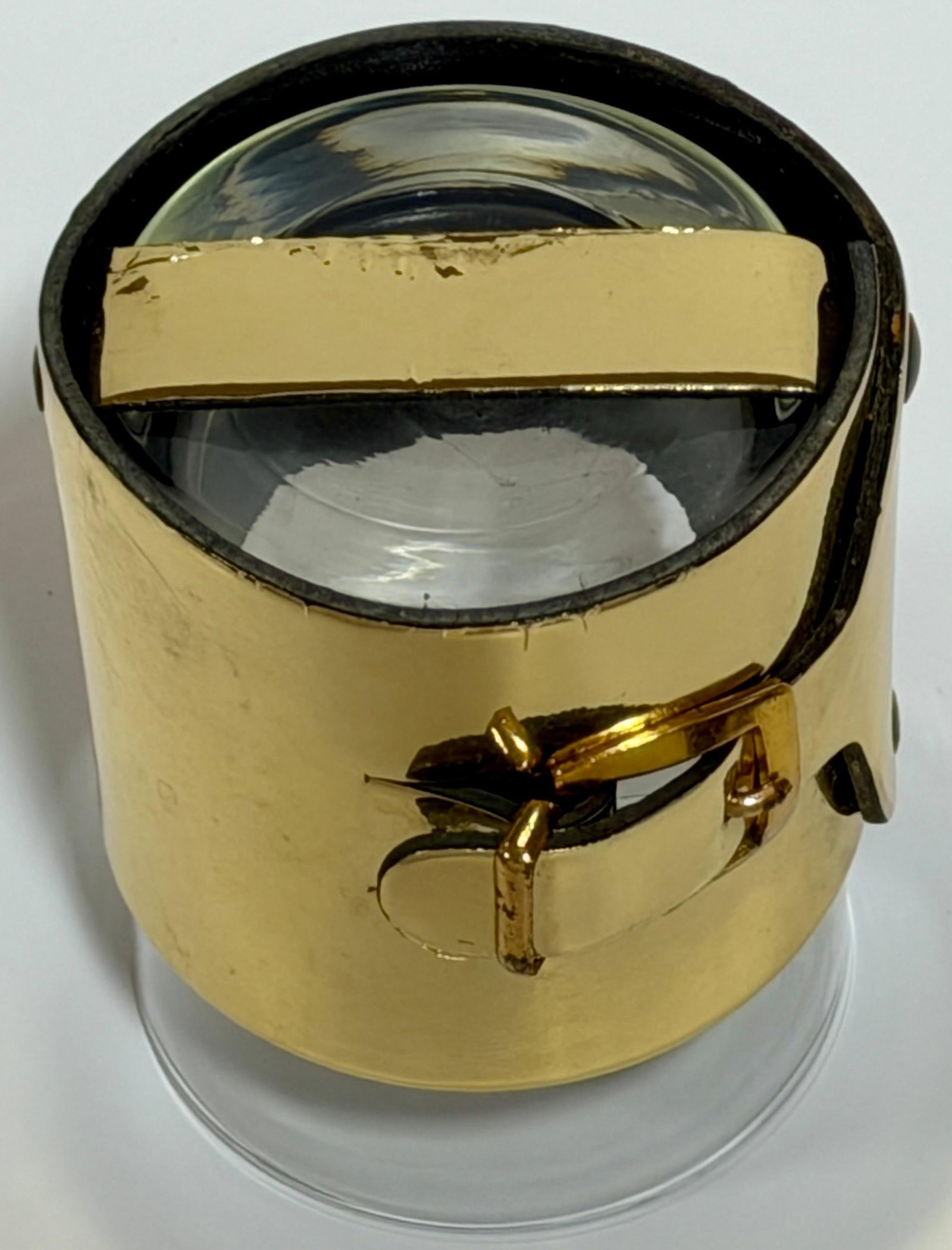 Late 20th Century 6 Italian Gold-Plated Leather Horsebit Old Fashioned Glasses, Style of Gucci - 9