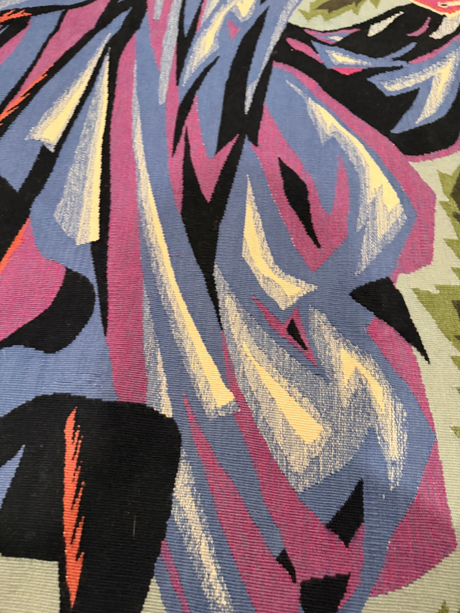 20th C. Mid-Century Modern Figural Handwoven Tapestry Signed "Schubert" 3'9" X 6'1" - 4