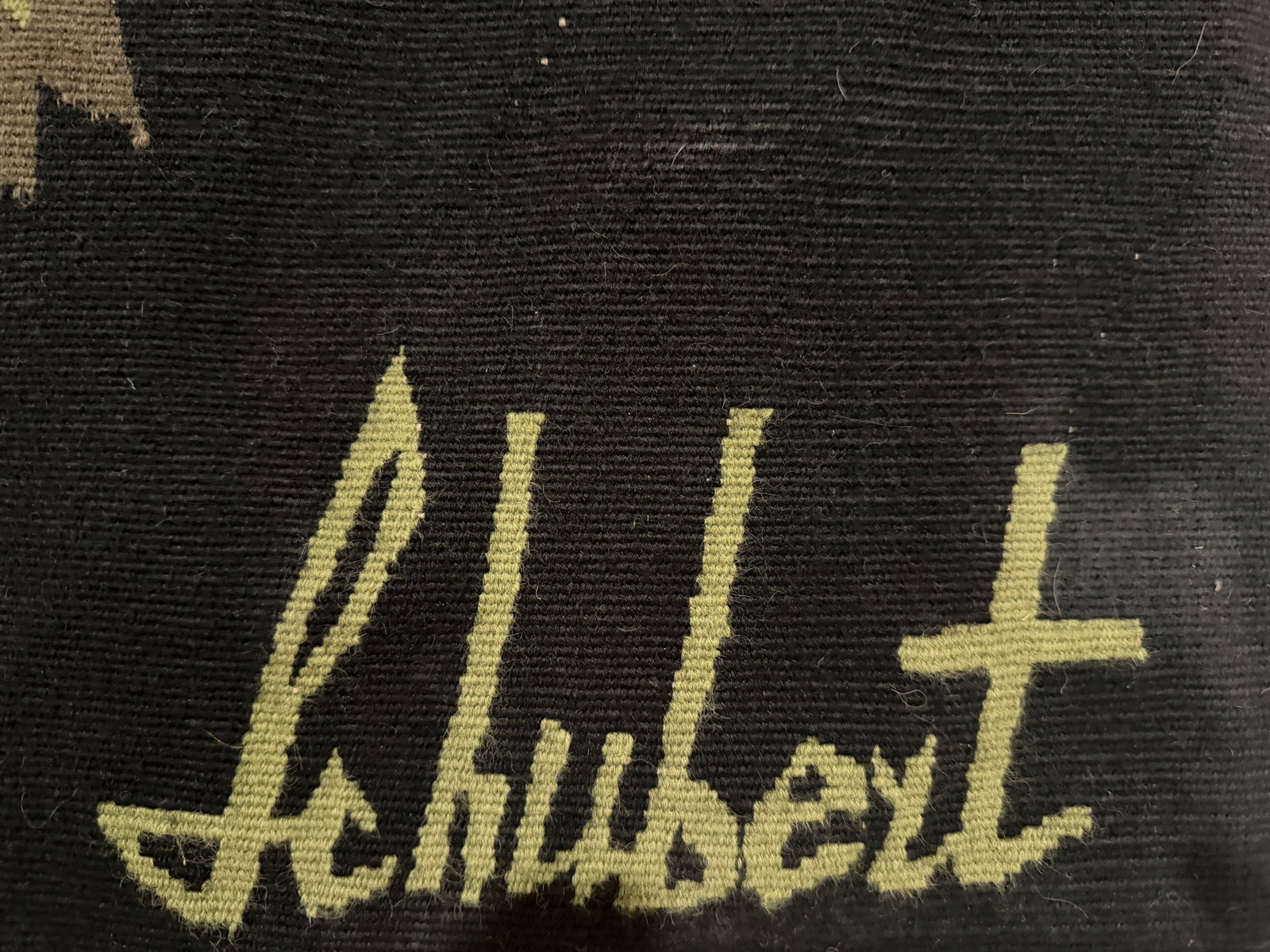 20th C. Mid-Century Modern Figural Handwoven Tapestry Signed "Schubert" 3'9" X 6'1" - 5