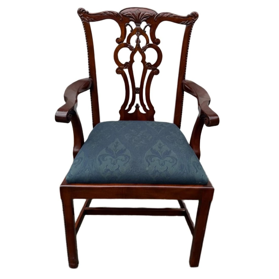 Set of 6 Vintage Maitland Smith Mahogany Chinese Chippendale Dining Chairs - 2