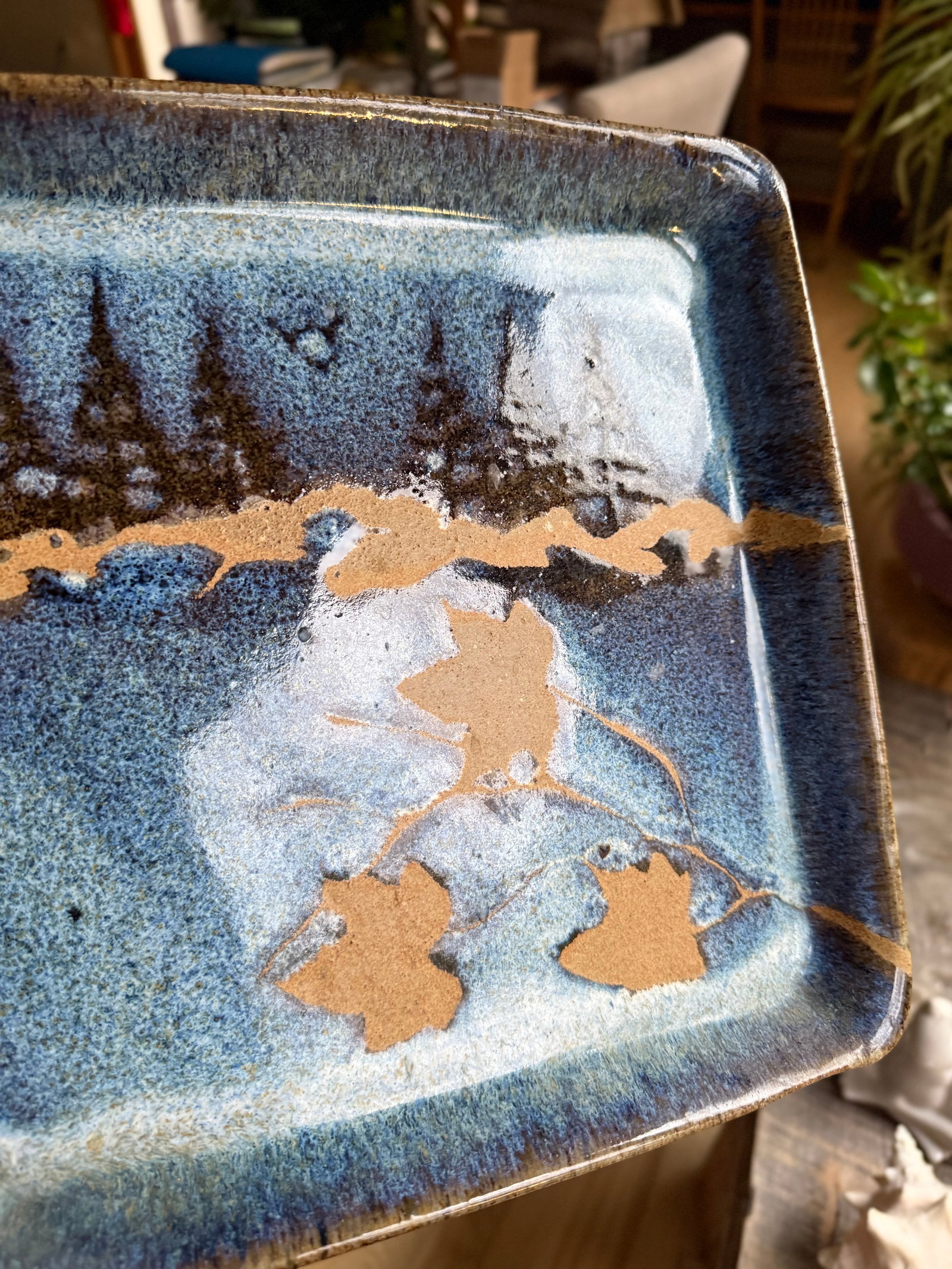 1990s Bristoleaf Studio Pottery Landscape Platter by David Karakatsoulis - 4