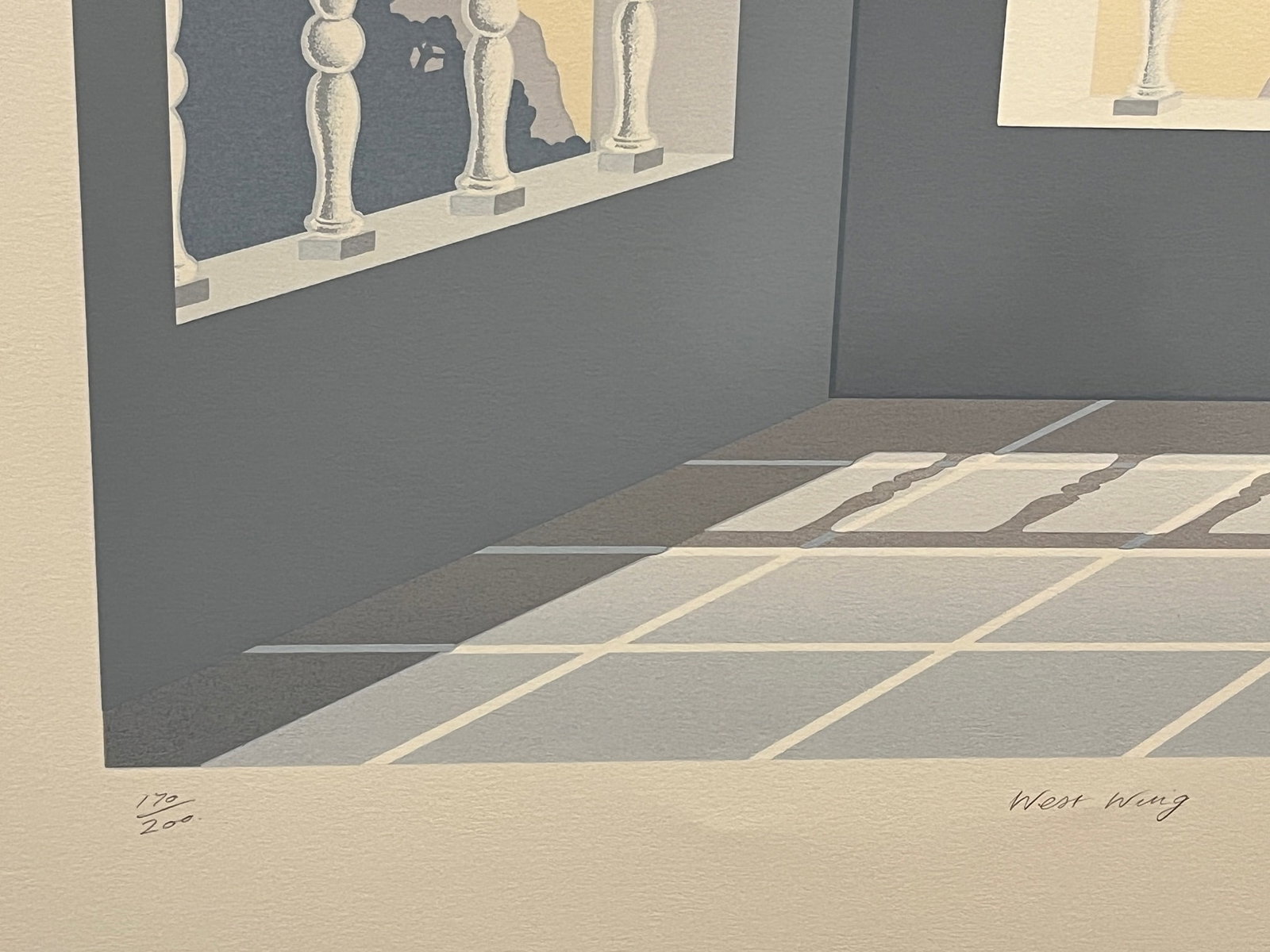 1980s Mick Durrant Signed Serigraph Pair East Wing & West Wing Limited Edition Prints - 6