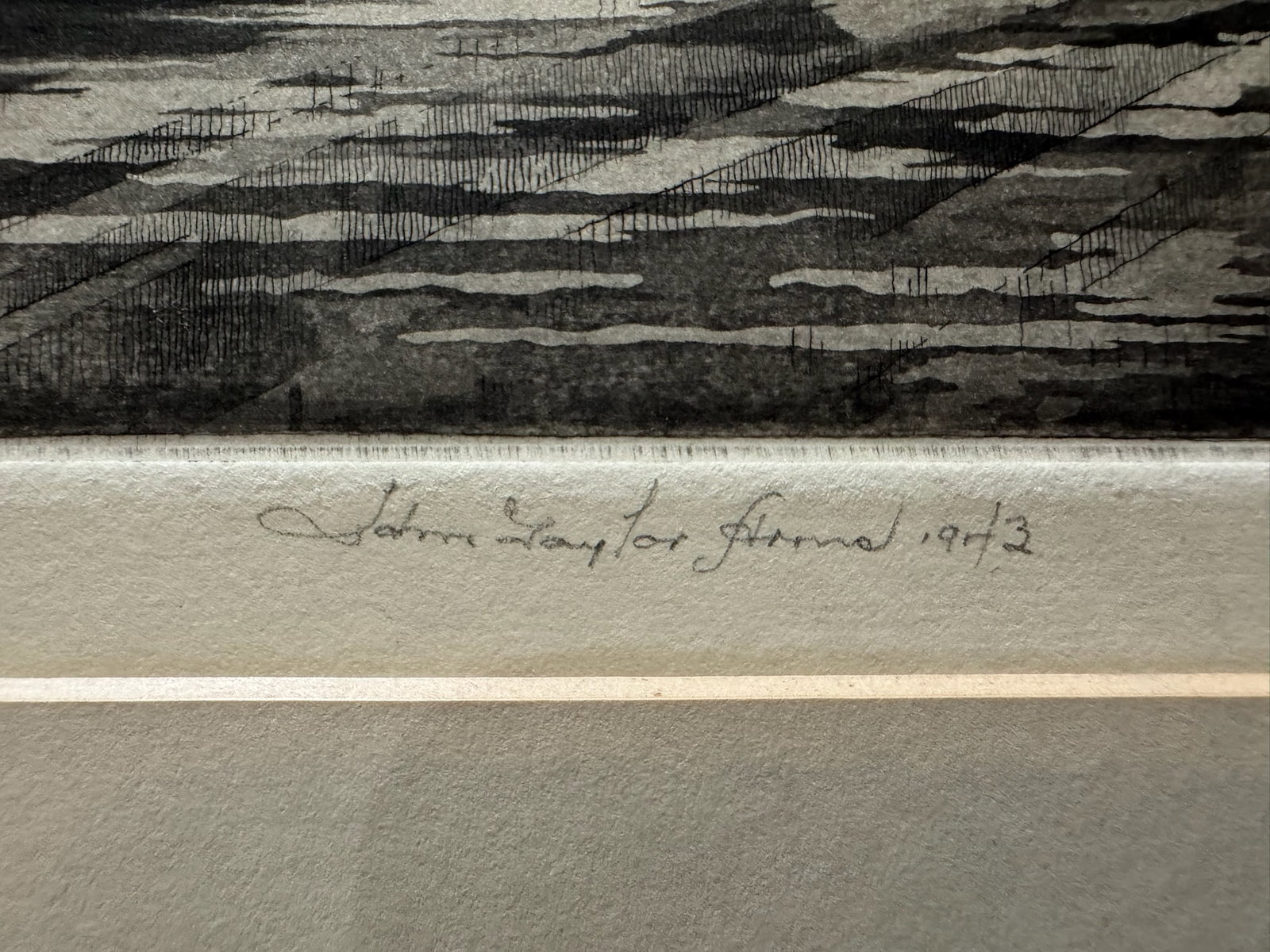 John Taylor Arms Ww2 Etching Us Navy Battleship at Shipyard Signed 1944 - 5