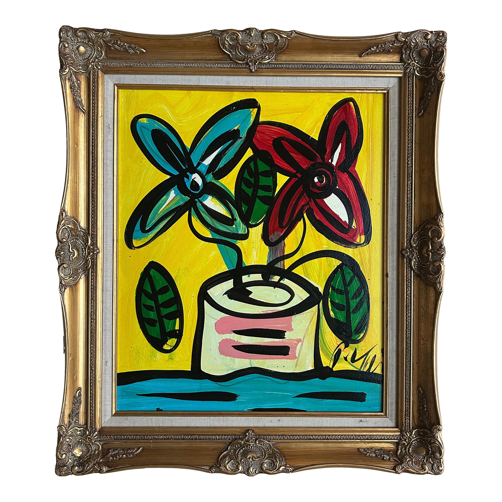 Peter Keil Titled Painting "Flowers From Paris": Peter Keil is a German artist that focuses primarily on abstract expressionism. Keil painted with some of the greats including Joan MirÃ³, Pablo Picasso, and Andy Warhol, to name a few.