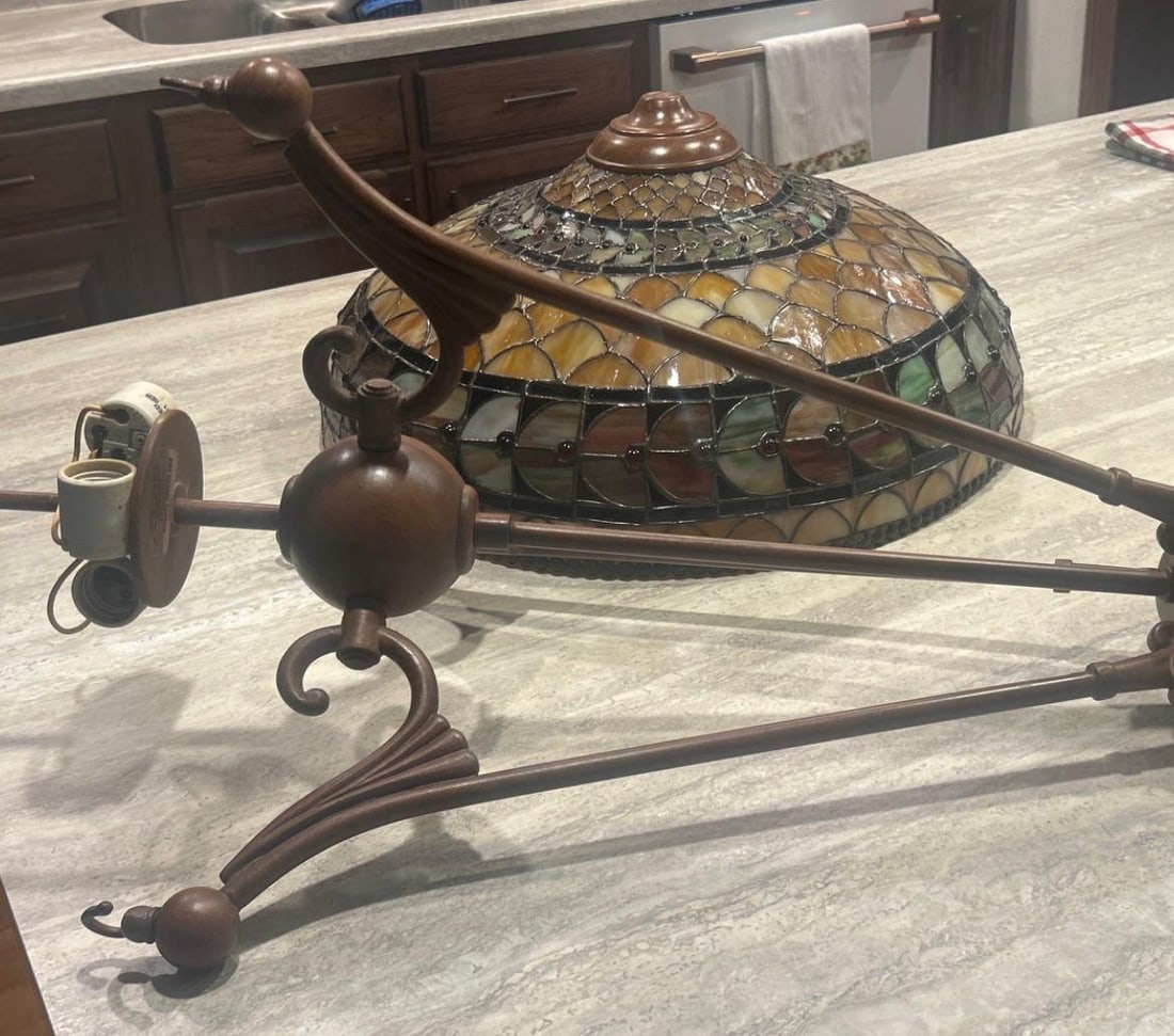 Rare & Beautiful Large 20" Authentic Brass Makers Mark Qouizel Collectables "Inglenook"Design - 5