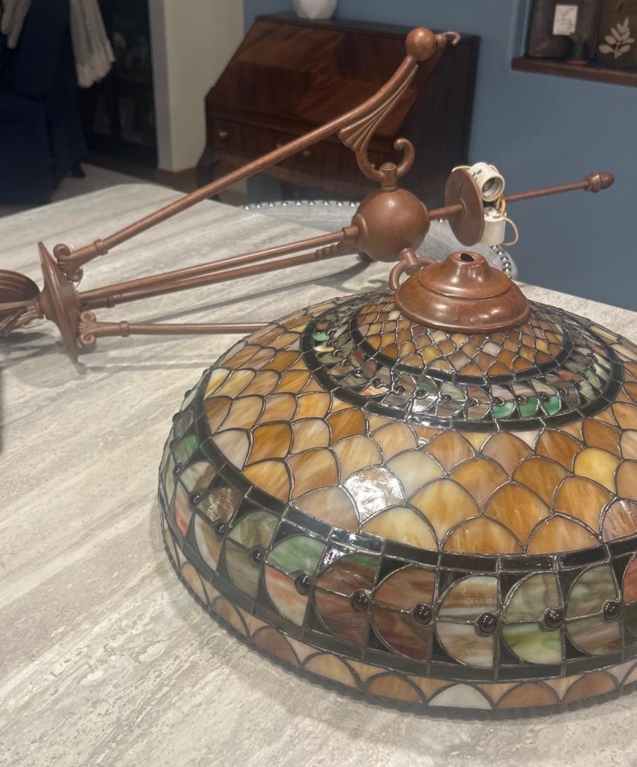 Rare & Beautiful Large 20" Authentic Brass Makers Mark Qouizel Collectables "Inglenook"Design - 7