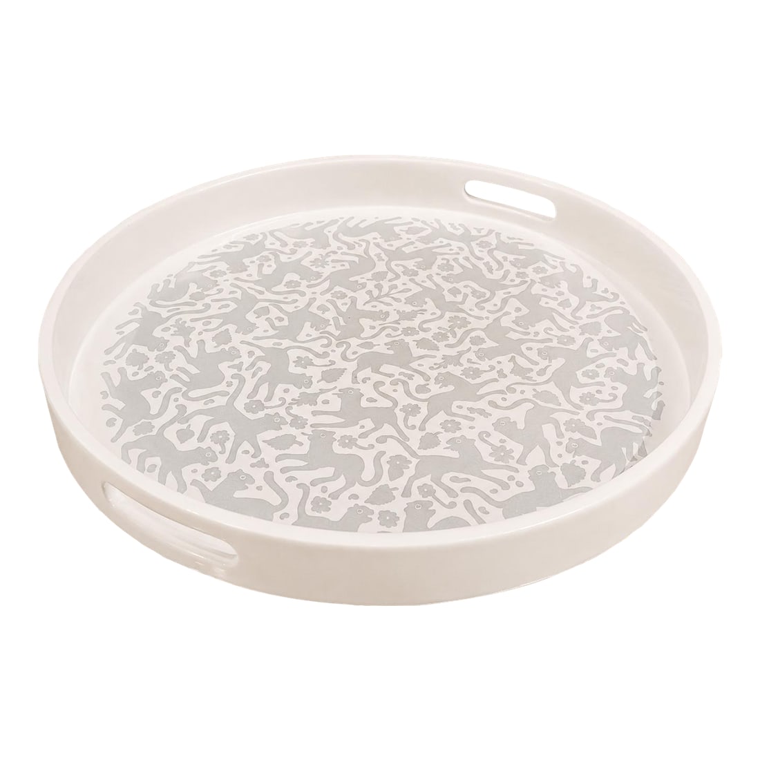 Large "Ocelote" Tray, Wood, Ensamble Artesano, 2024: Executed in the historic maque lacquer tradition of OlinalÃ¡, Guerrero, Mexico, this circular tray reflects a lineage of Mexican decorative arts distinguished by discipline, patience, and