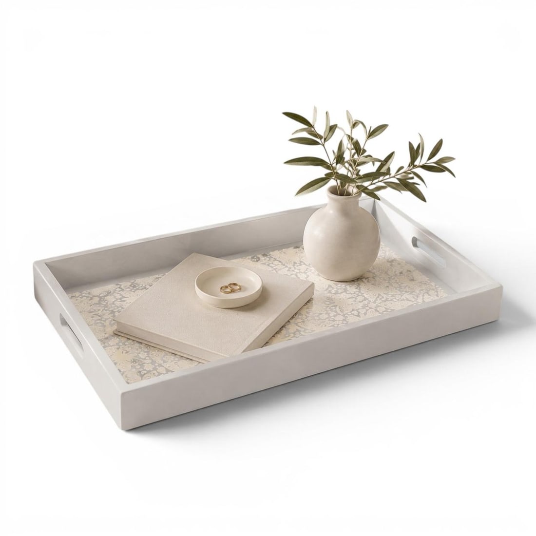 Large "Butterflies" Decorative Tray, Lacquered Wood, Ensamble Artesano, 2024 - 2