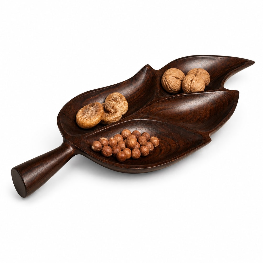 1960s Brazilian Rosewood Leaf-Form Serving Tray / Sculptural Organic Modern Hand-Carved Tray / Mid-C - 2
