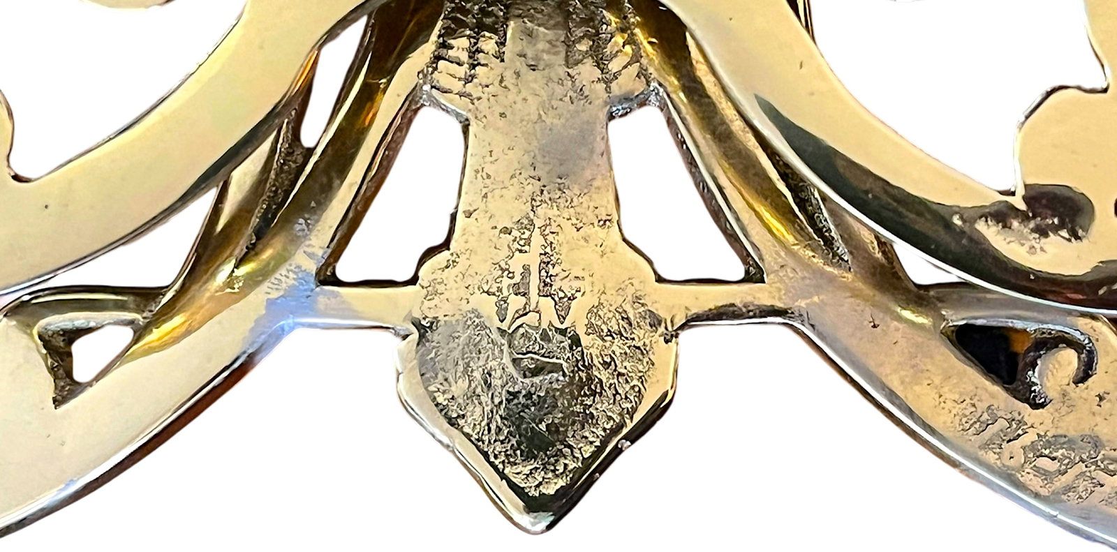Pair of Virginia Metalcrafters Brass Wall Mirror Sconces With Green Man Motif & Candleholders - 13