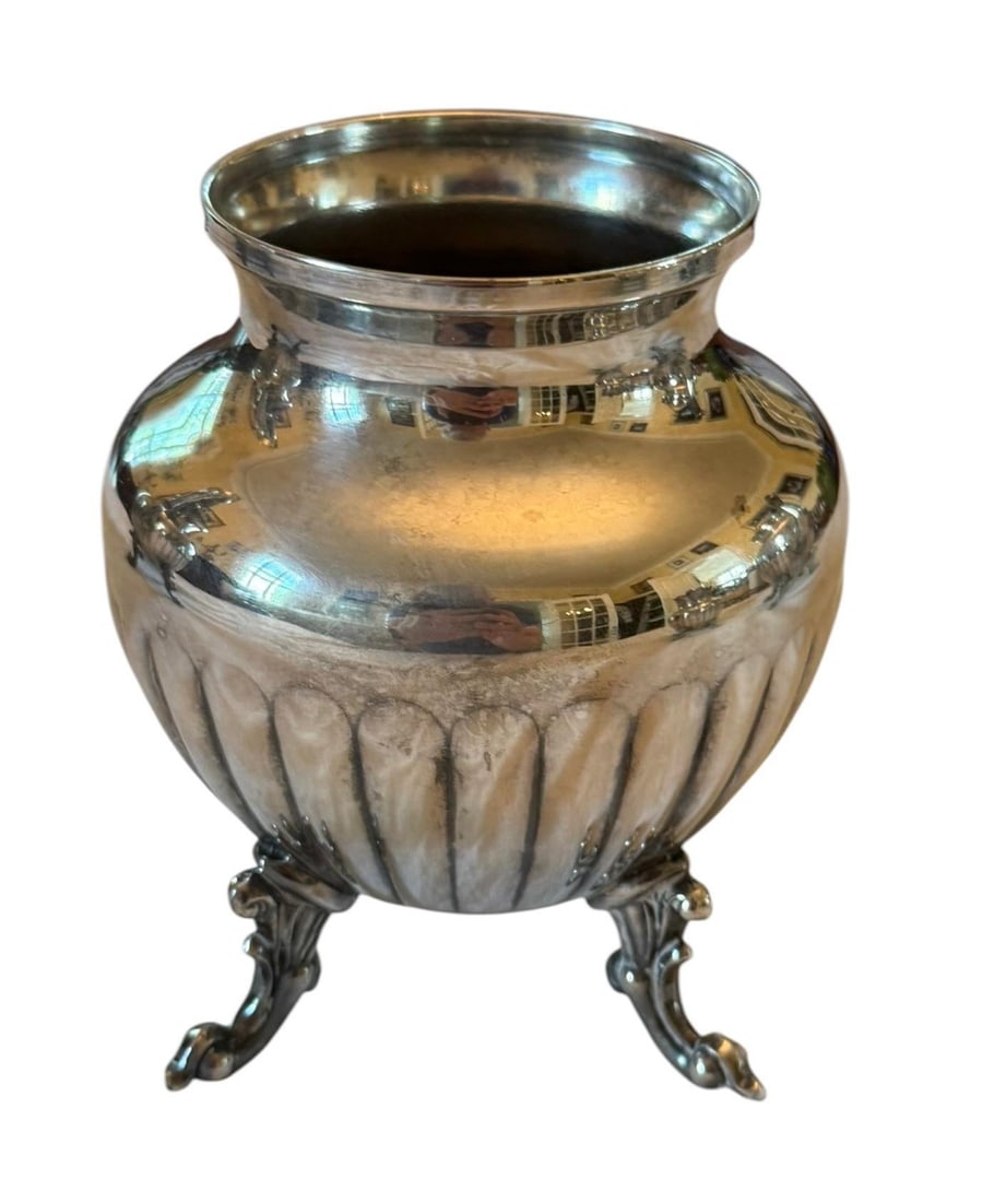 Mid 20th Century Birmingham Silver on Copper Coffee Tea Service With Sugar & Creamer - 4 Piece Set - 10