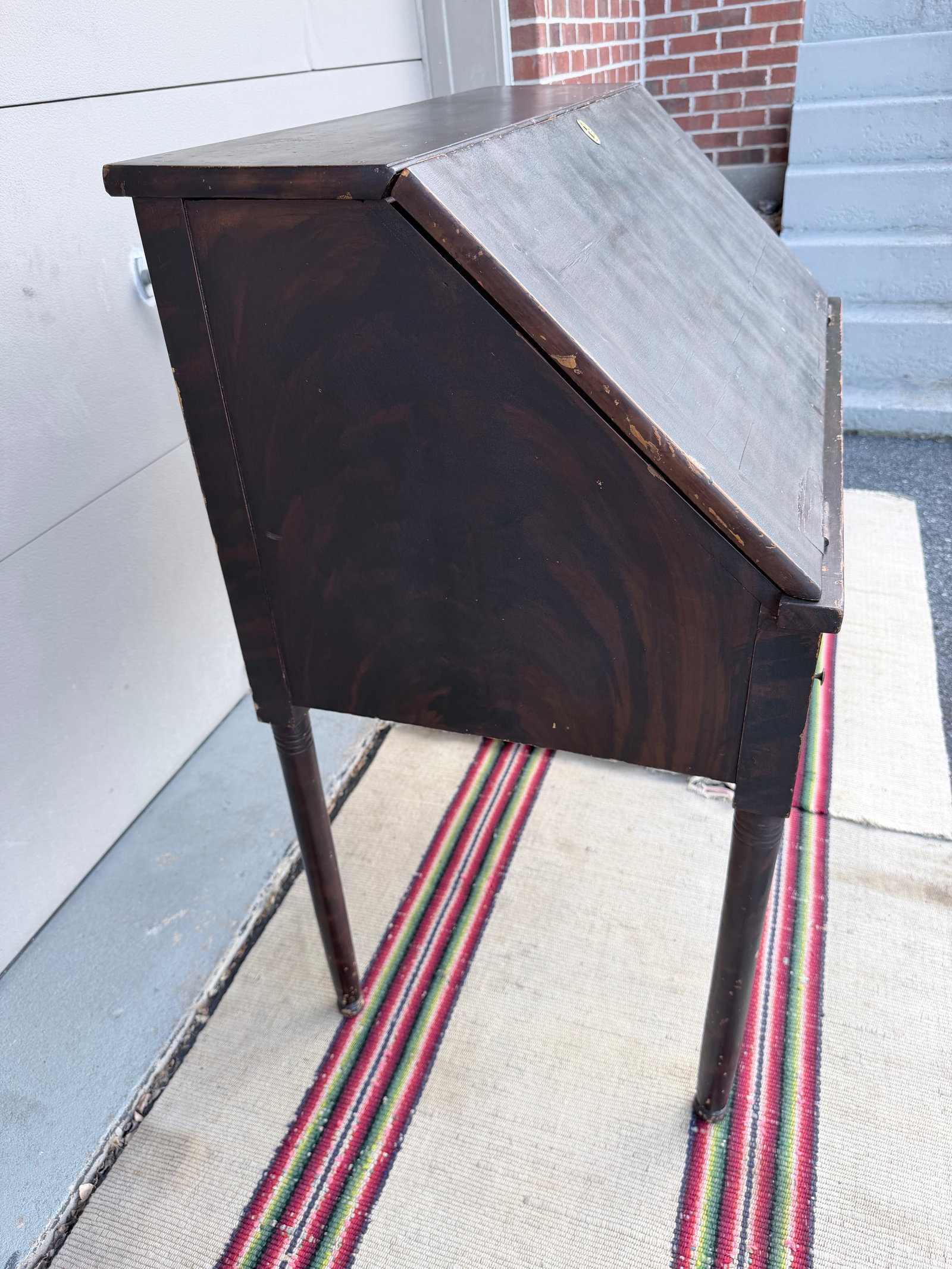 Antique Lancaster County Pennsylvania Sheraton Paint-Decorated Slant-Front Shopkeeper's Desk - 2
