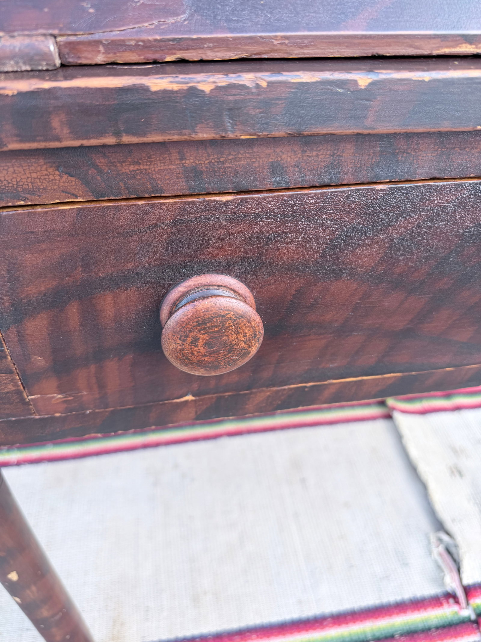 Antique Lancaster County Pennsylvania Sheraton Paint-Decorated Slant-Front Shopkeeper's Desk - 3