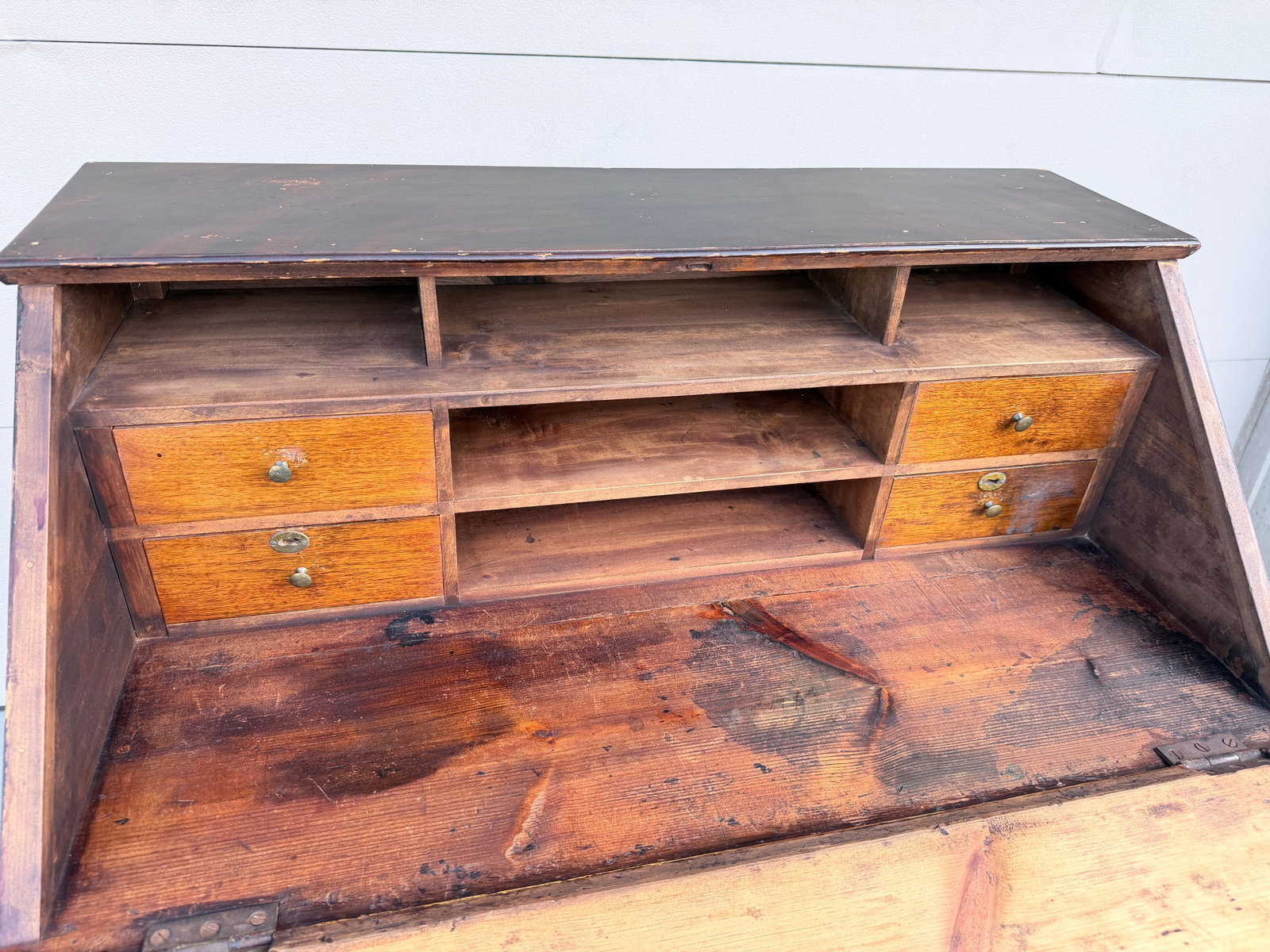 Antique Lancaster County Pennsylvania Sheraton Paint-Decorated Slant-Front Shopkeeper's Desk - 5