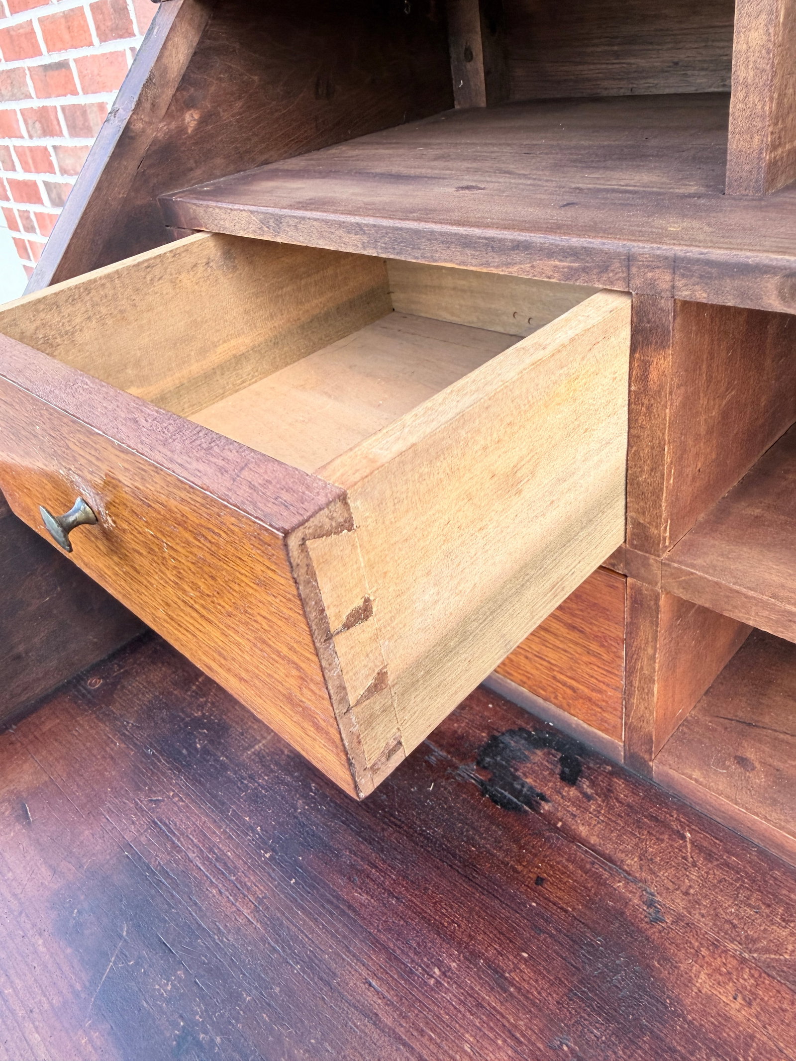 Antique Lancaster County Pennsylvania Sheraton Paint-Decorated Slant-Front Shopkeeper's Desk - 6