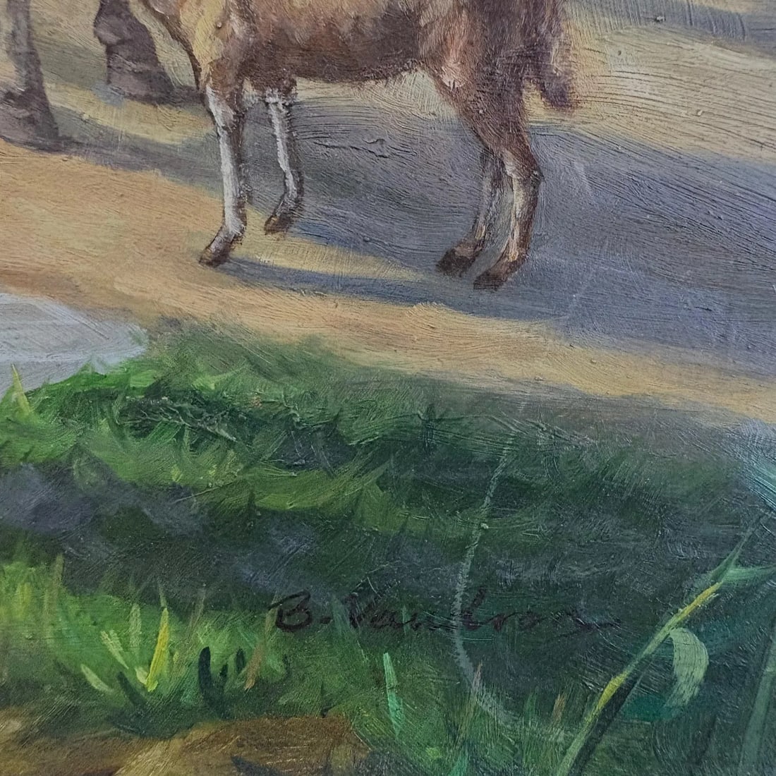 Mid-20th Century Signed B. Parkerson - Pastoral Scene With Cattle, Oil on Canvas - 4