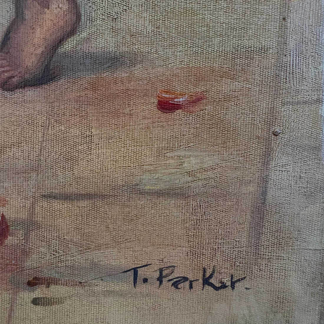 Mid-20th Century Signed T. Parker - Venetian Print Seller, Oil on Canvas - 3
