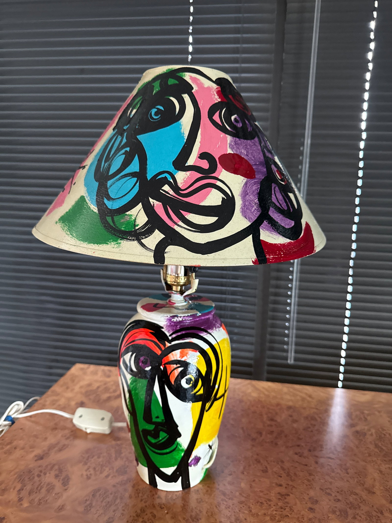 1970s Original Peter Keil Colorful Lamp and Shade Painting - 3