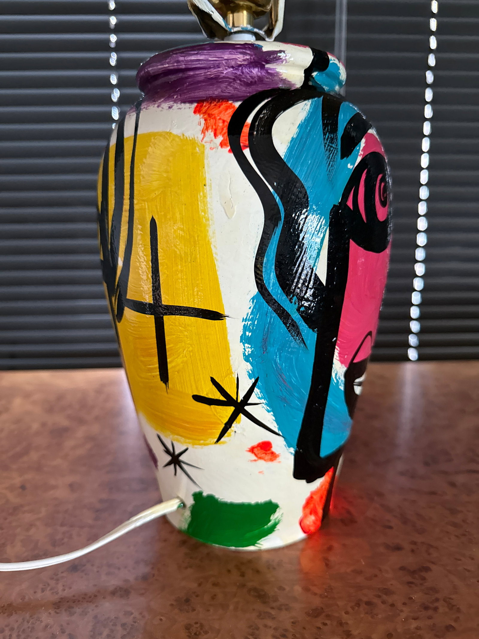 1970s Original Peter Keil Colorful Lamp and Shade Painting - 7