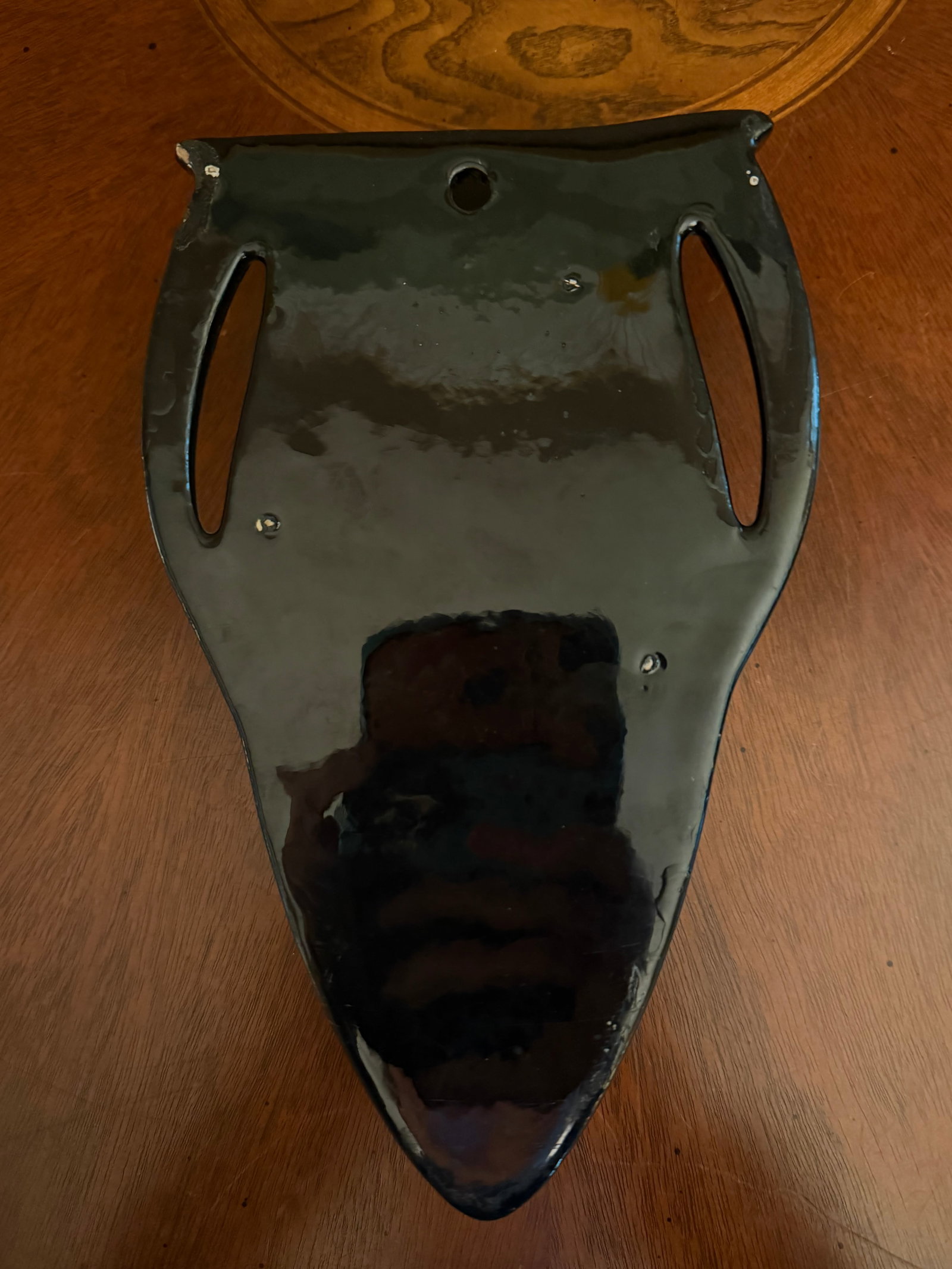 Antique Roseville Rosecraft Colors 1920 Art Pottery Black Wall Pocket 1237-10 - 9