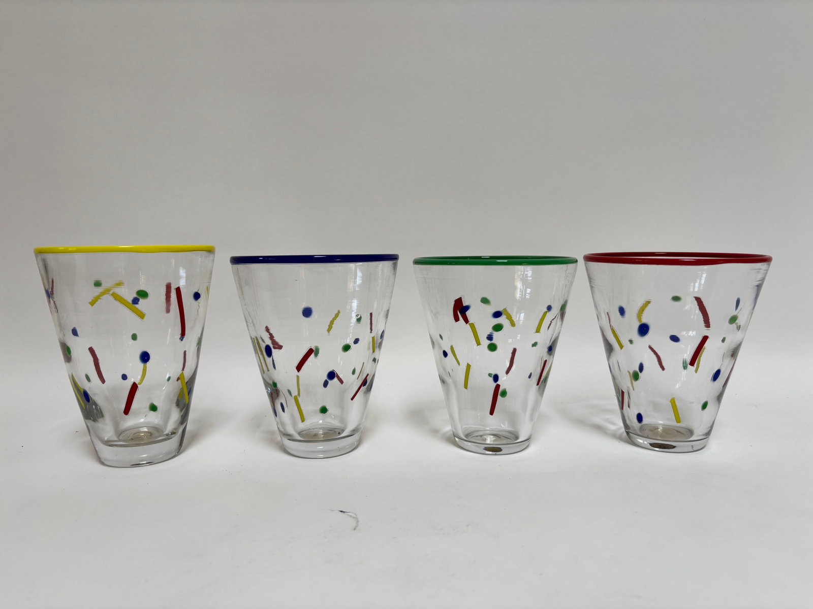 John Burchetta Set of 4 Hand Blown Murano Glass Tumblers, 1995 - 2