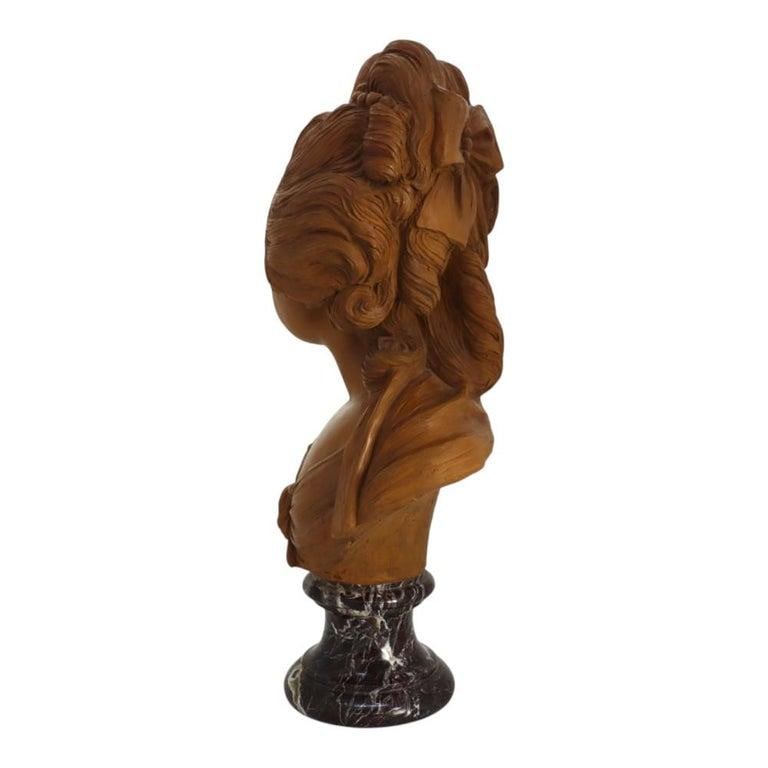 Rare French Classical Terra Cotta Bust of Young Marie Antoinette C1890 - 12