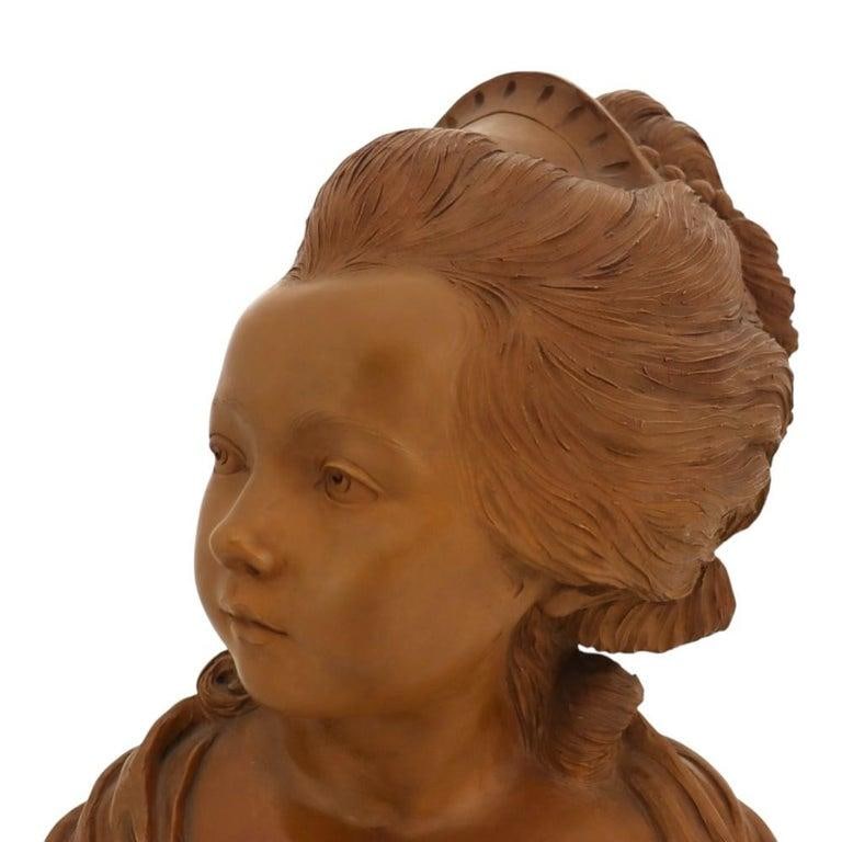 Rare French Classical Terra Cotta Bust of Young Marie Antoinette C1890 - 4