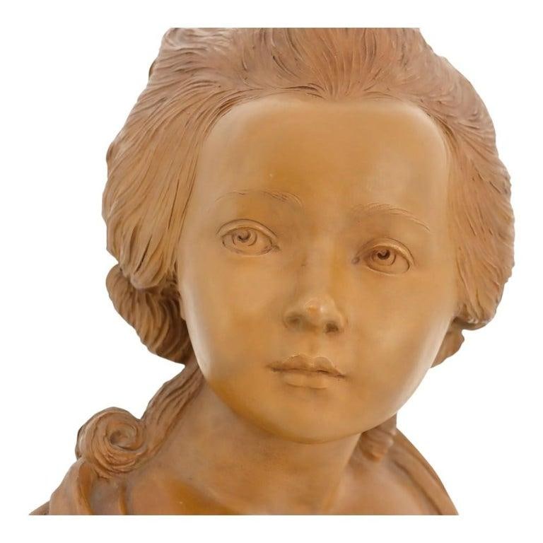 Rare French Classical Terra Cotta Bust of Young Marie Antoinette C1890 - 6