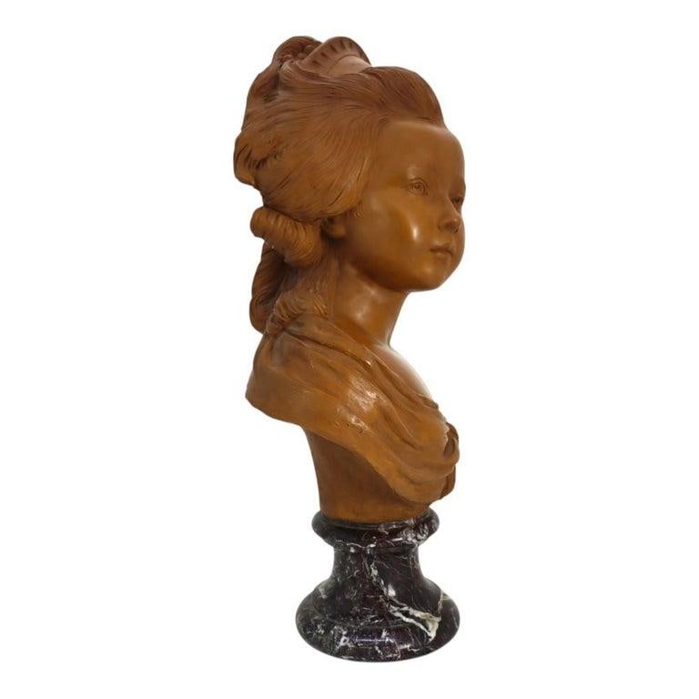 Rare French Classical Terra Cotta Bust of Young Marie Antoinette C1890 - 7