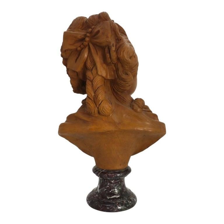 Rare French Classical Terra Cotta Bust of Young Marie Antoinette C1890 - 8